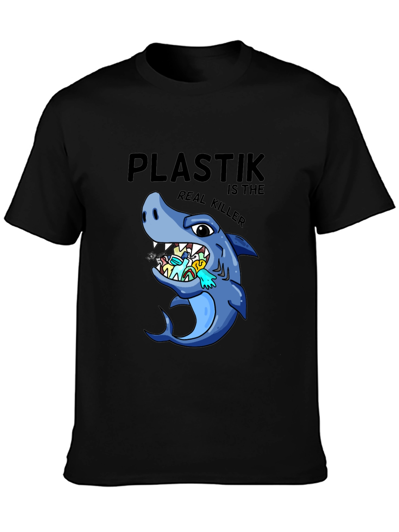 Plastik is the Real Killer T-Shirt - Shark Conservation
