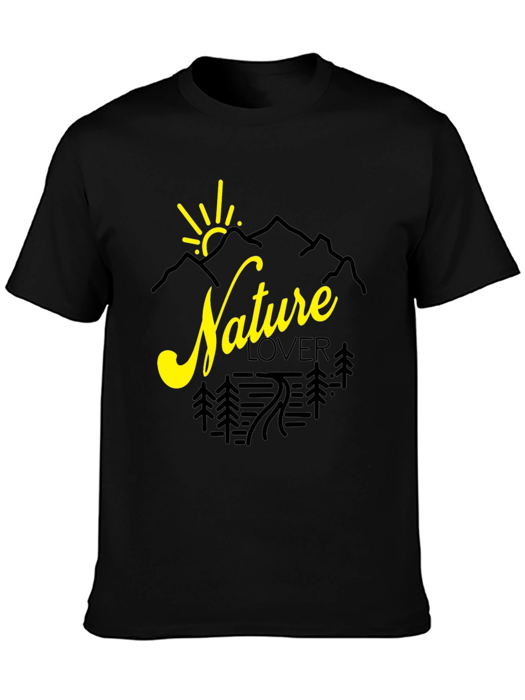 Nature Lover Graphic Tee - Black Cotton Shirt