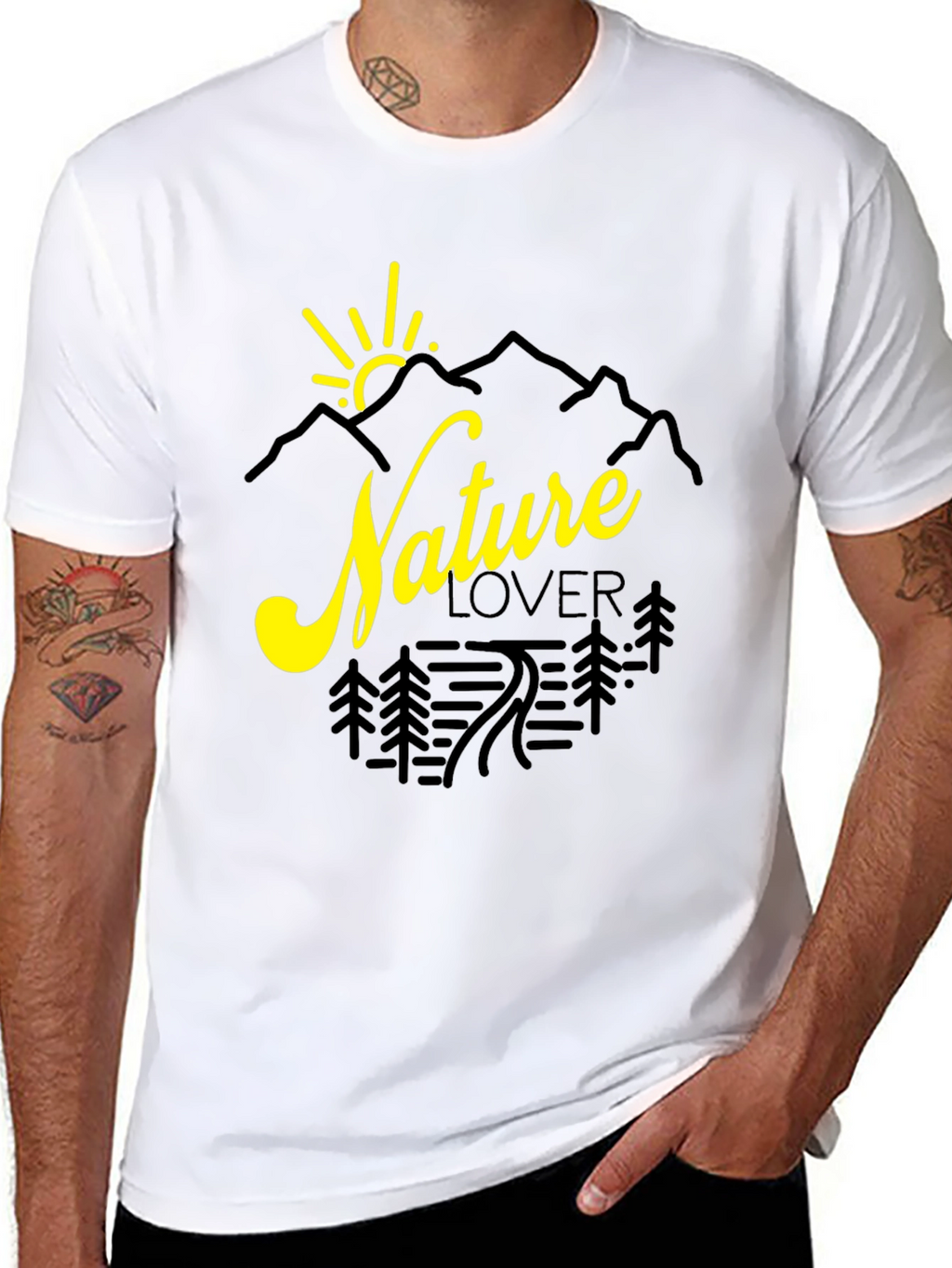 Nature Lover Graphic Tee - Black Cotton Shirt
