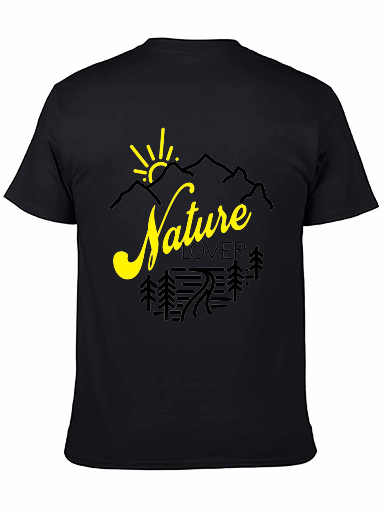 Nature Lover Graphic Tee - Black Cotton Shirt