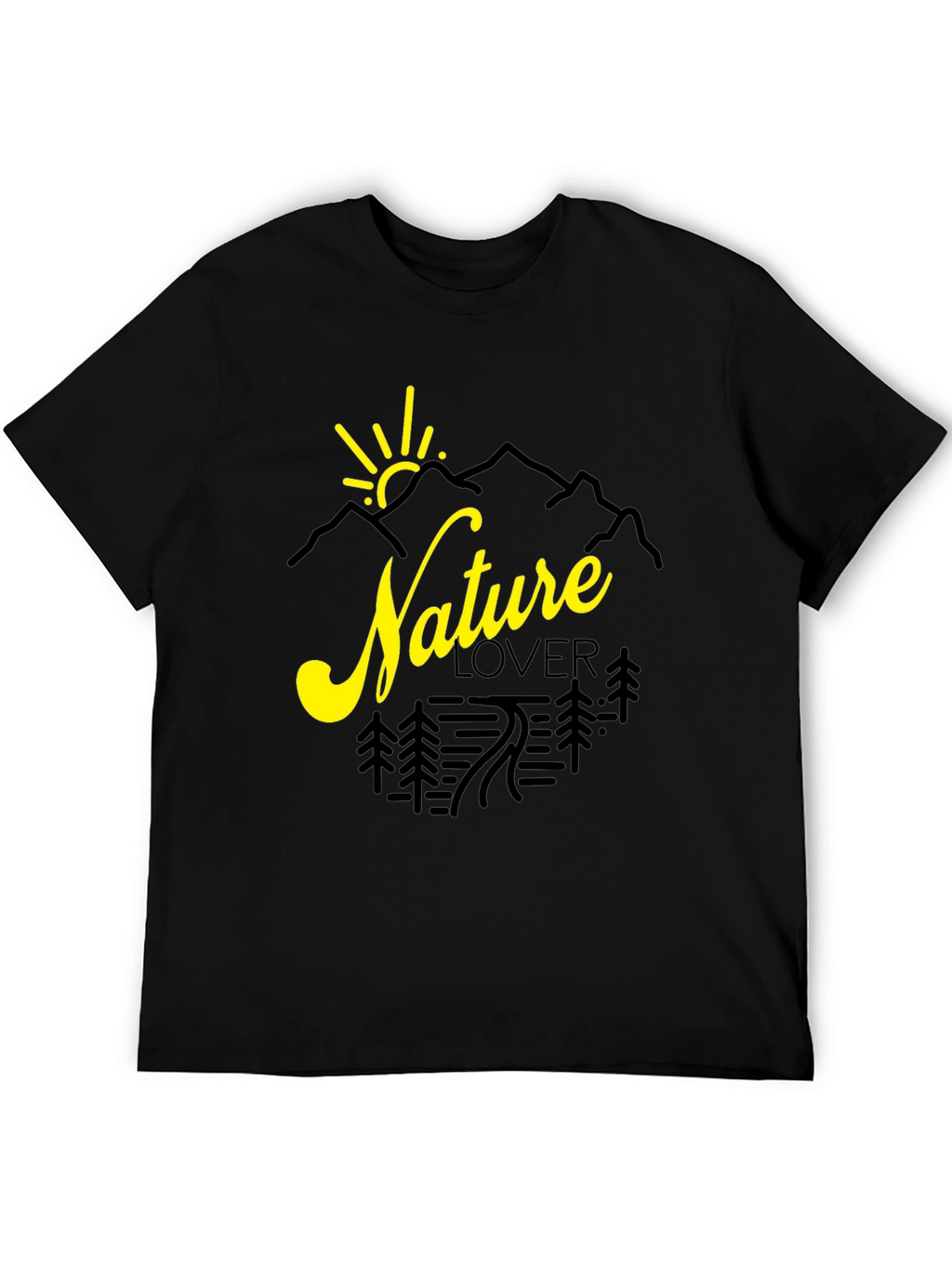 Nature Lover Graphic Tee - Black Cotton Shirt
