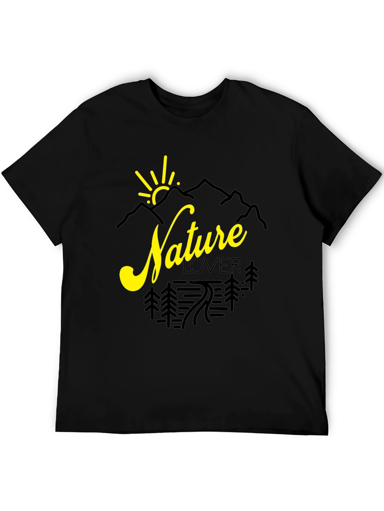 Nature Lover Graphic Tee - Black Cotton Shirt