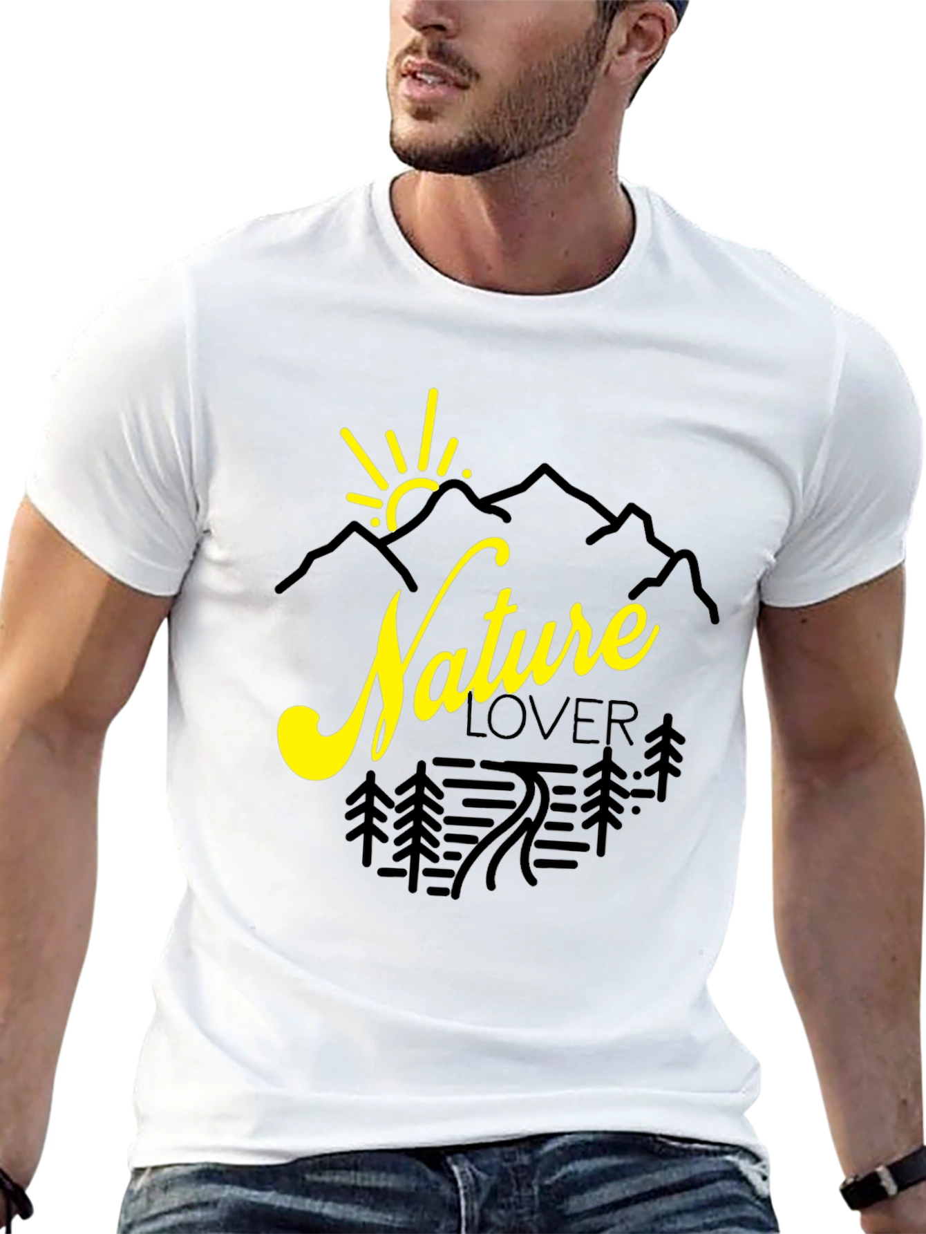Nature Lover Graphic Tee - Black Cotton Shirt