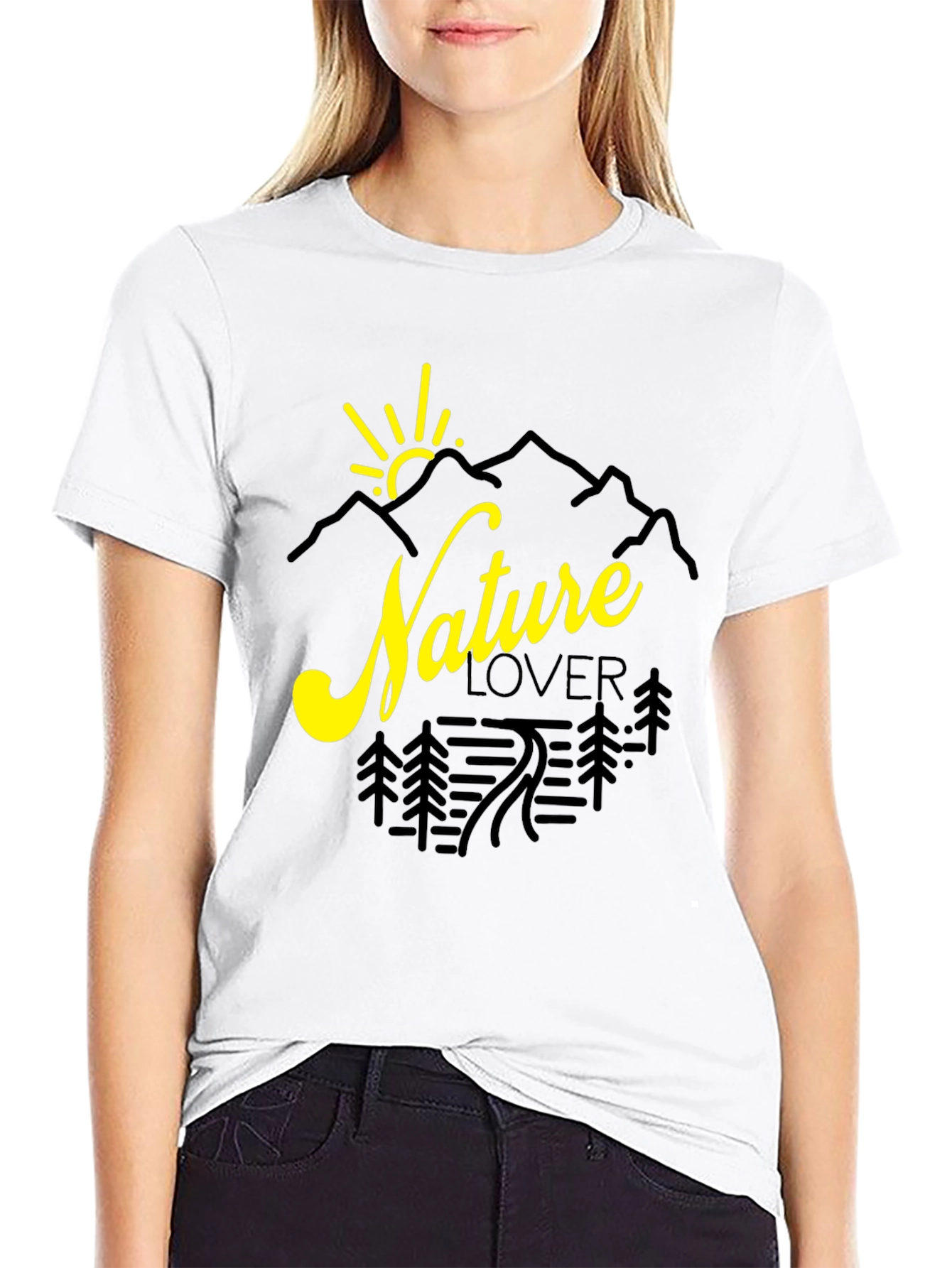 Nature Lover Graphic Tee - Black Cotton Shirt