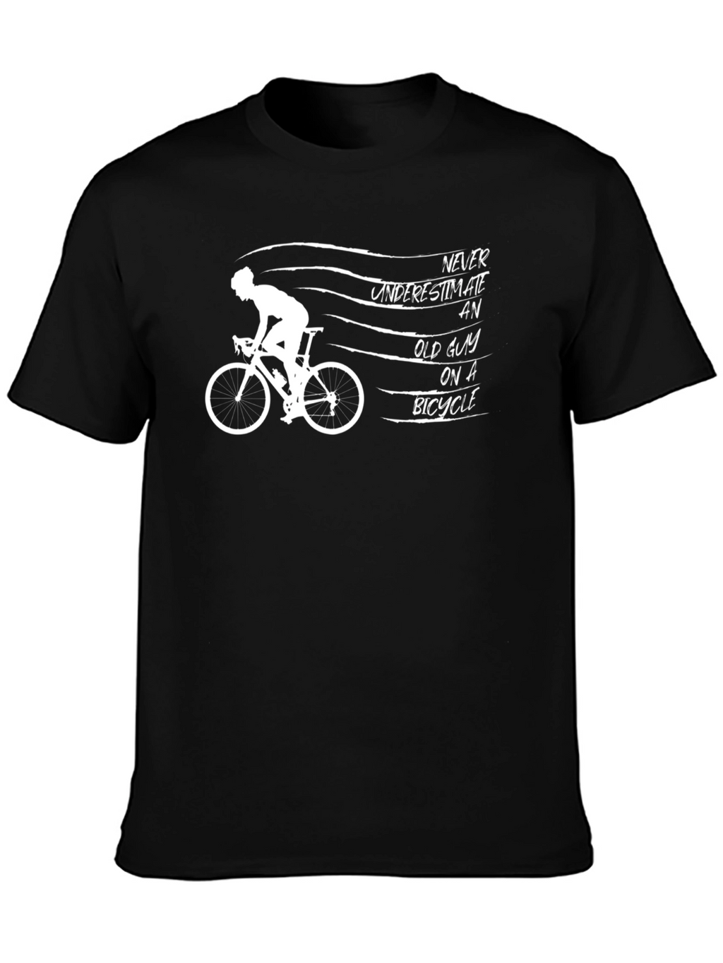 Old Guy on a Bike Graphic Tee - Black
