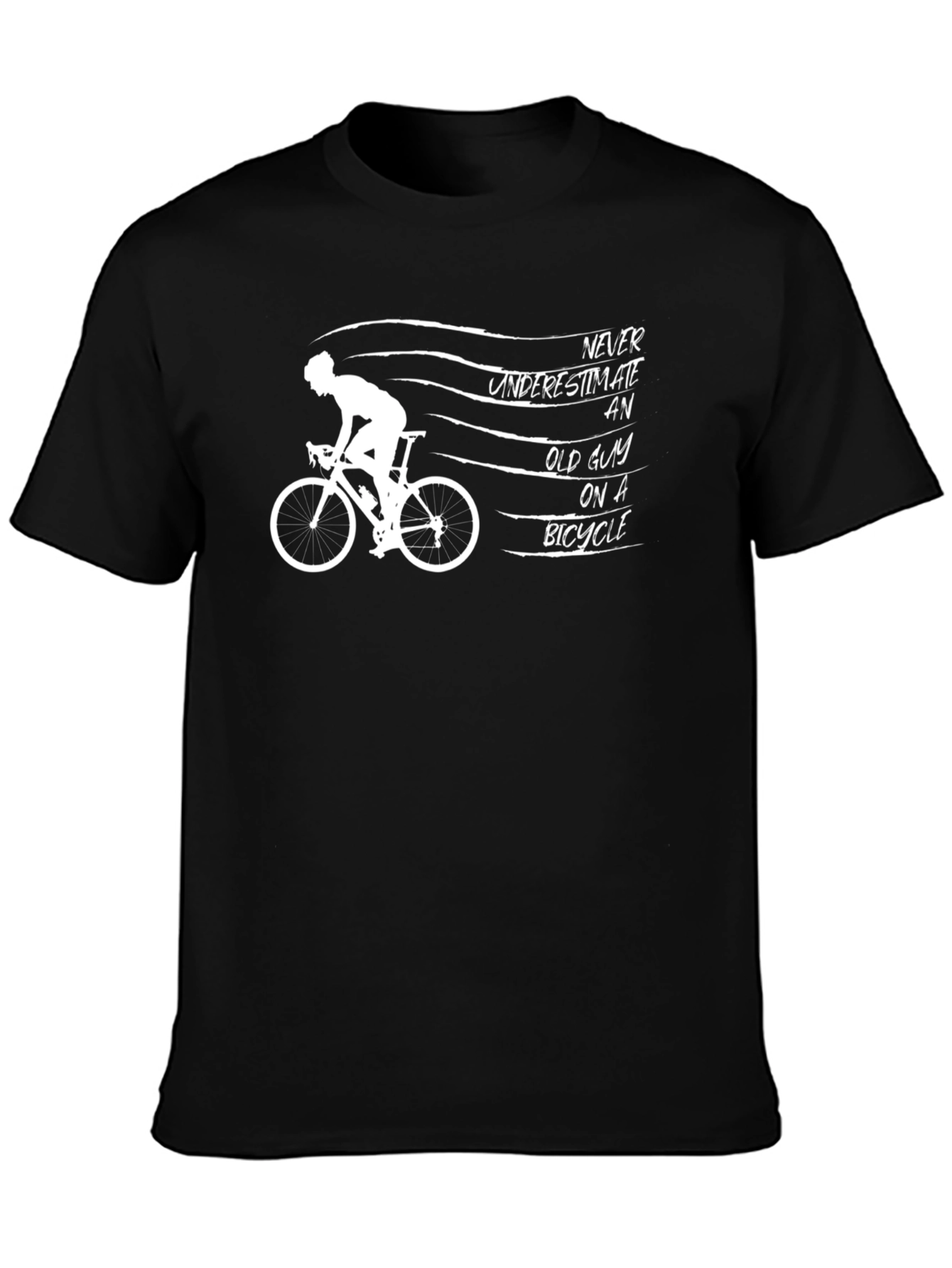 Old Guy on a Bike Graphic Tee - Black