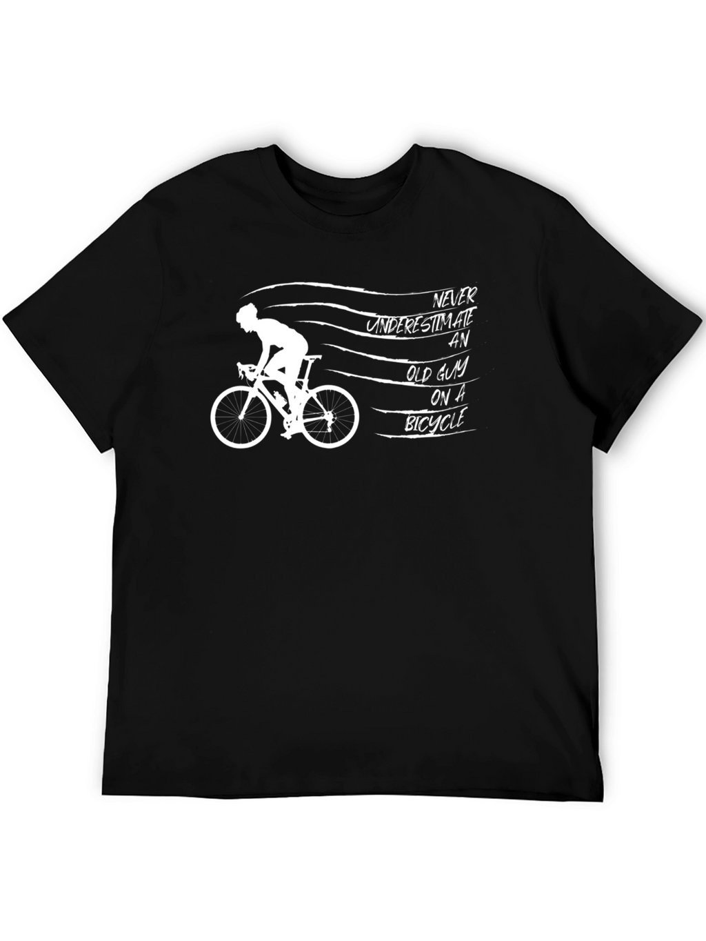 Old Guy on a Bike Graphic Tee - Black