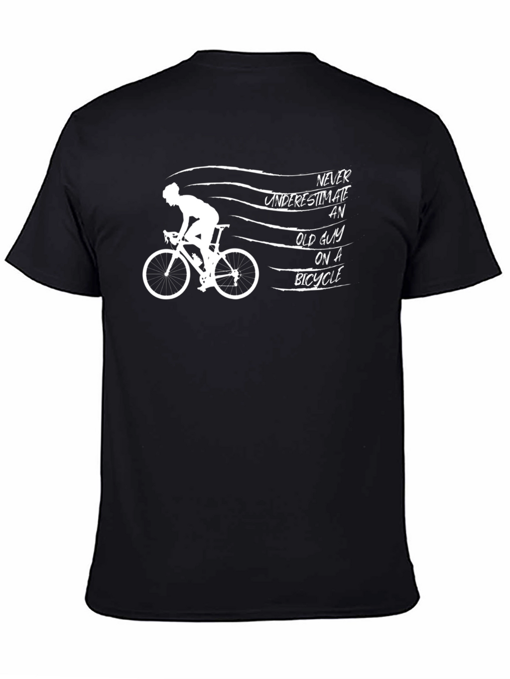 Old Guy on a Bike Graphic Tee - Black