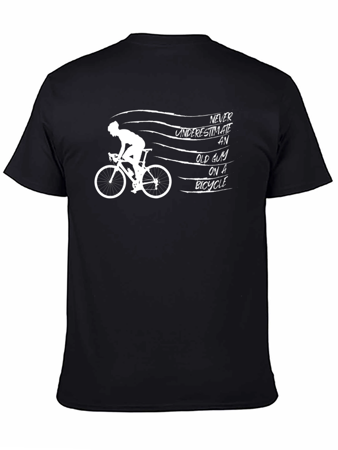 Old Guy on a Bike Graphic Tee - Black