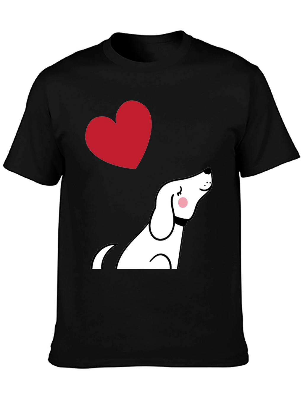 Dog Lover Graphic Tee - Cute Heart Design