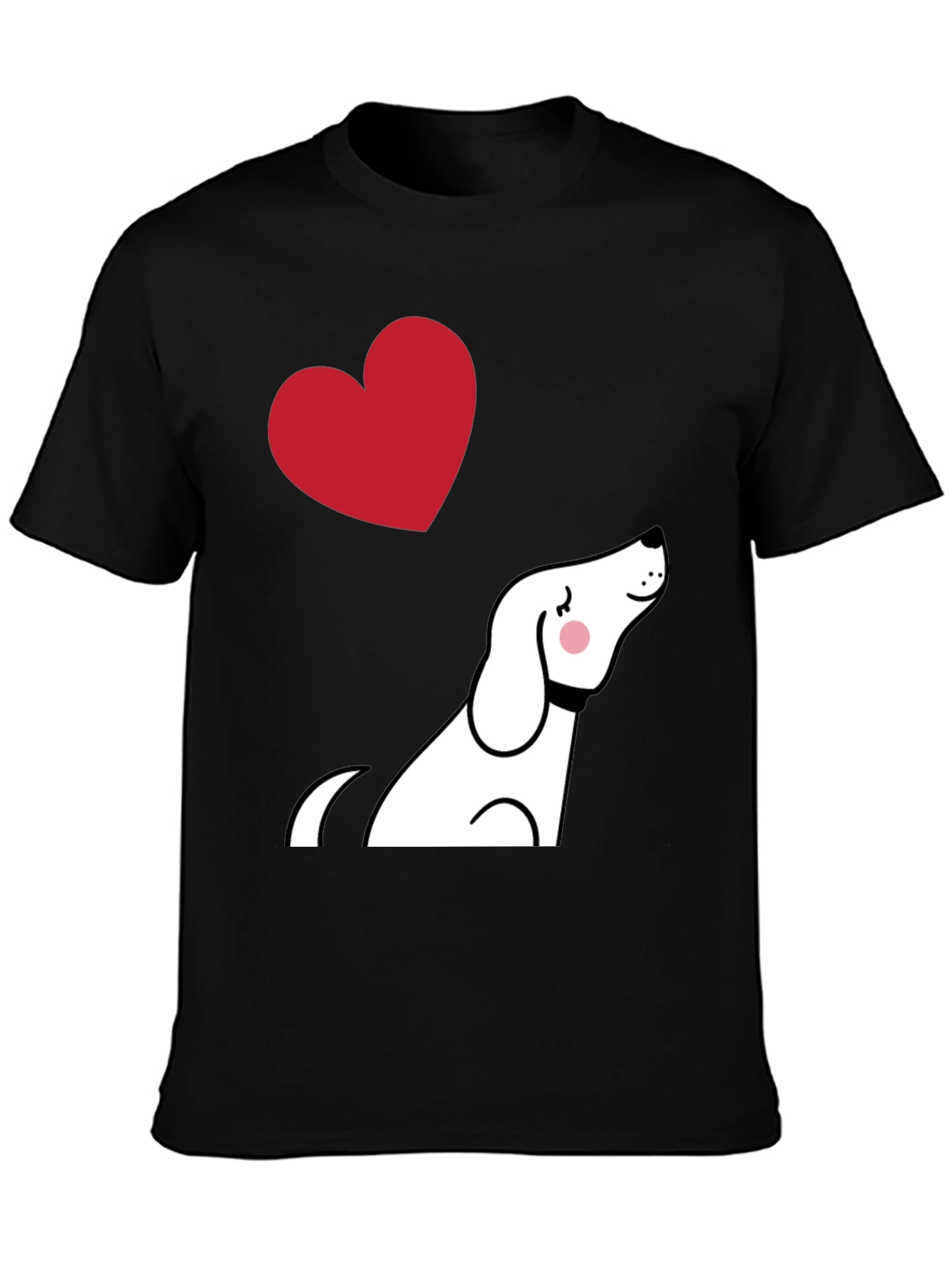 Dog Lover Graphic Tee - Cute Heart Design