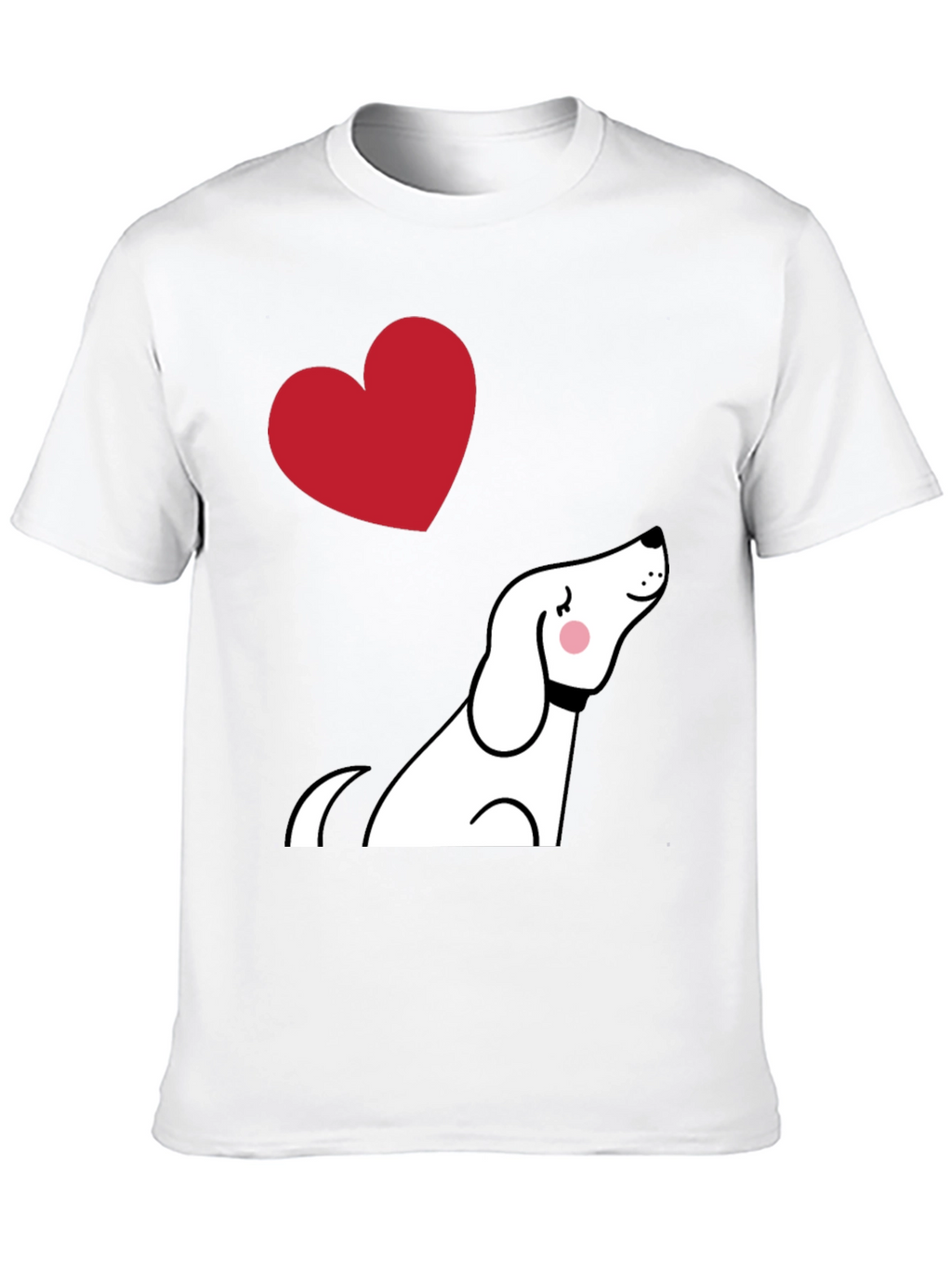 Dog Lover Graphic Tee - Cute Heart Design