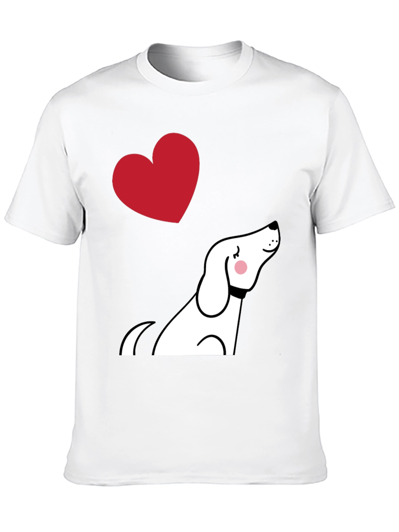 Dog Lover Graphic Tee - Cute Heart Design