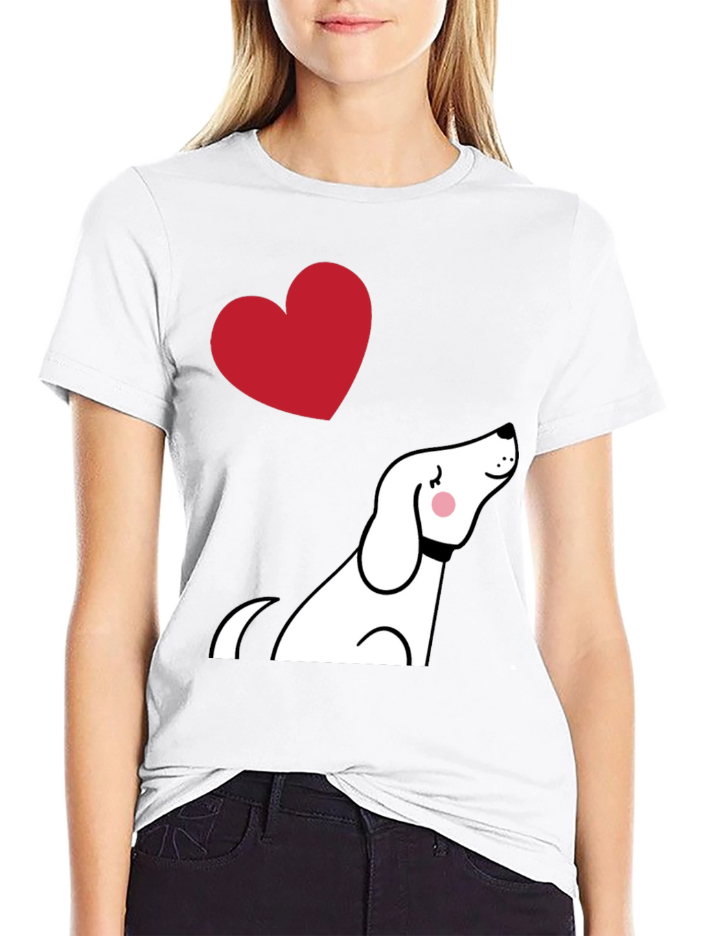 Dog Lover Graphic Tee - Cute Heart Design