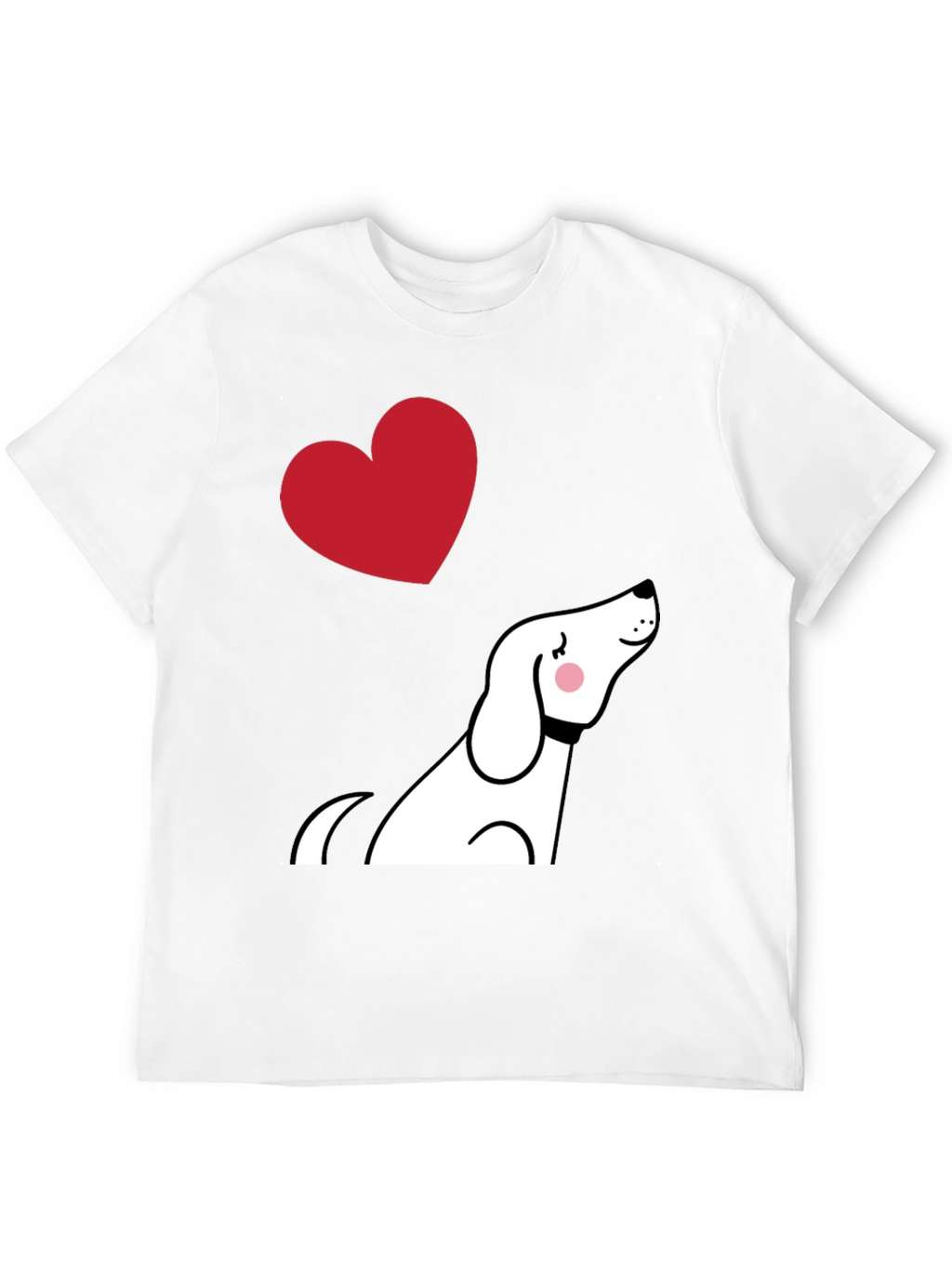 Dog Lover Graphic Tee - Cute Heart Design