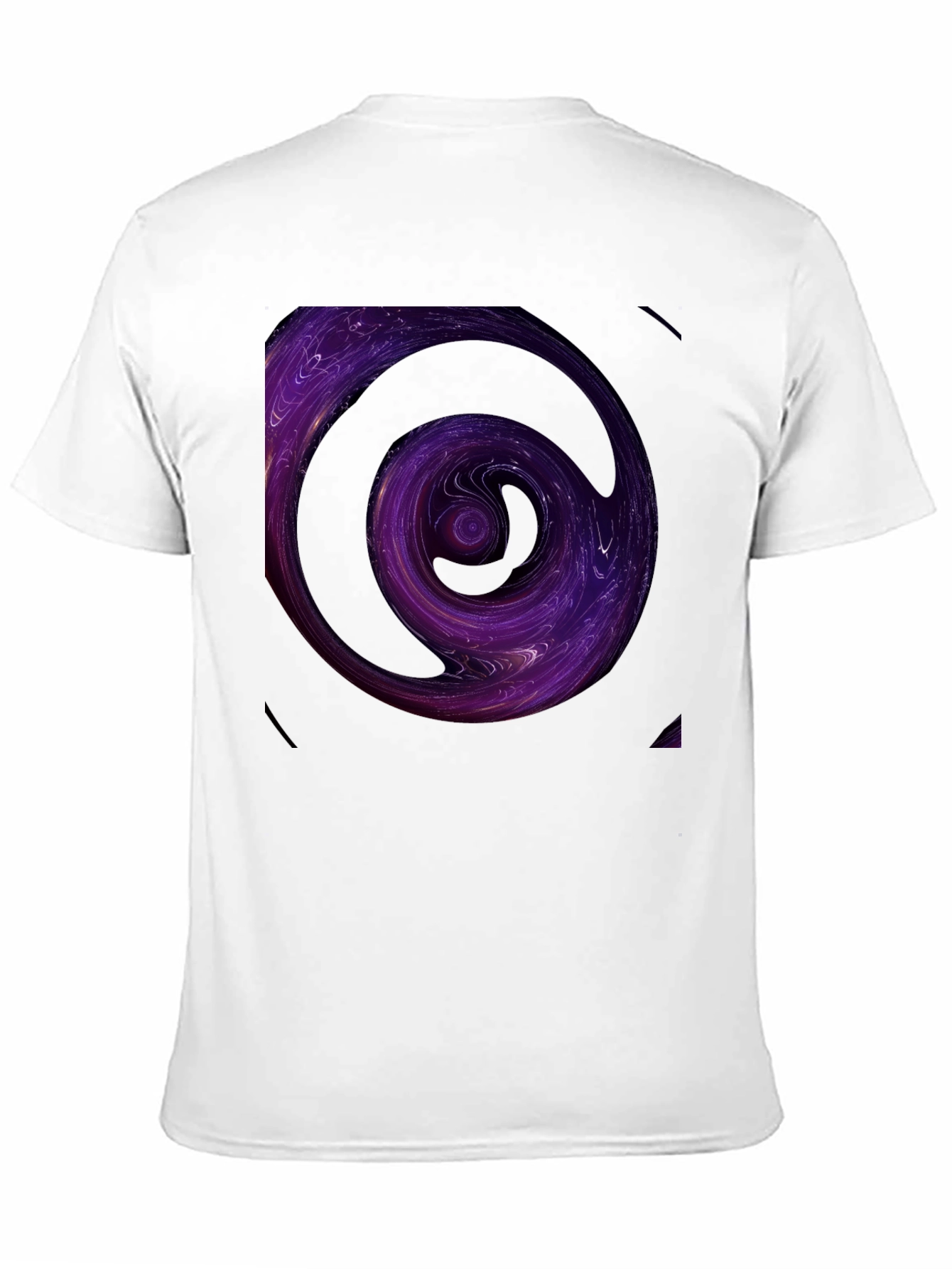 Abstract Purple Swirl Graphic Black T-Shirt