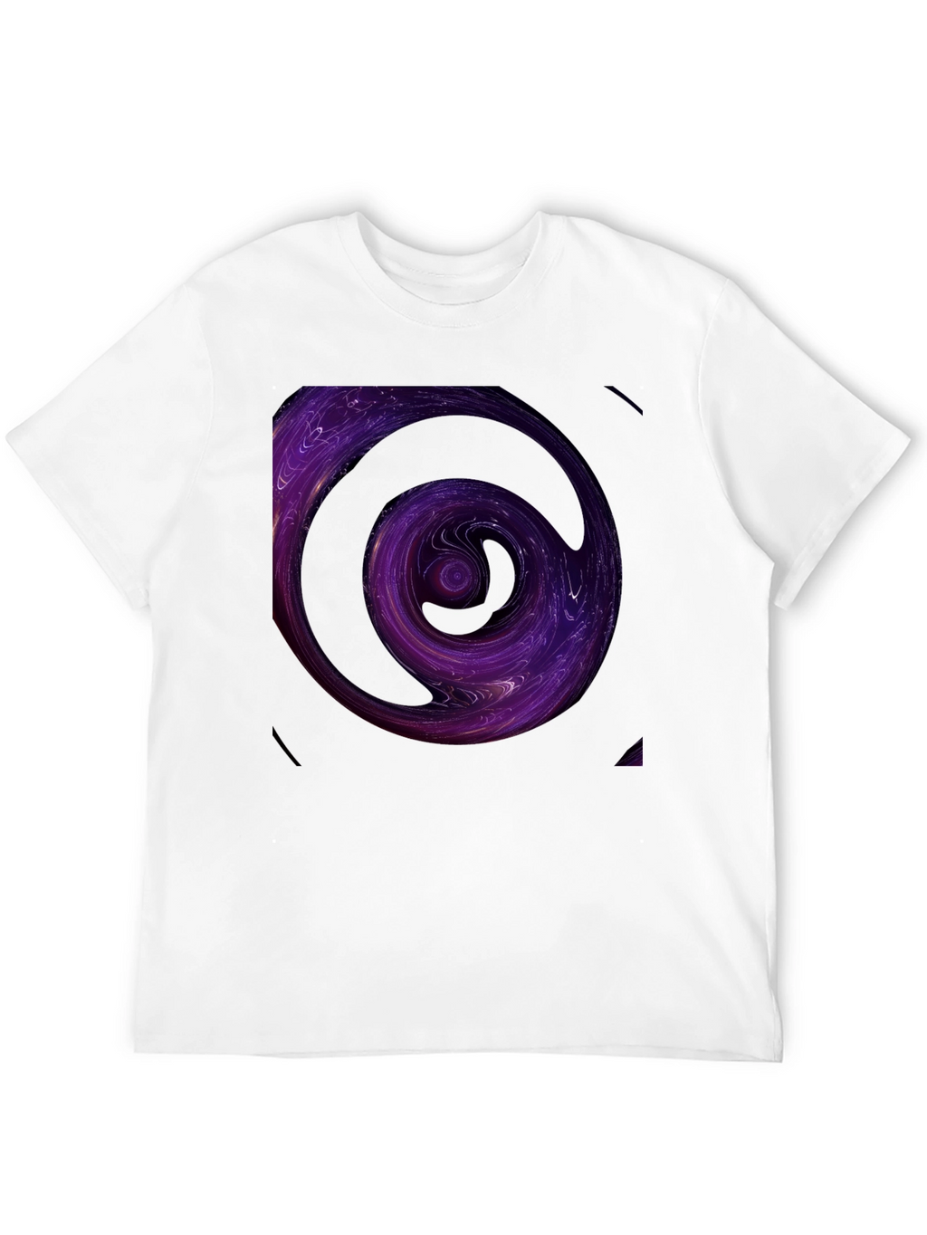 Abstract Purple Swirl Graphic Black T-Shirt