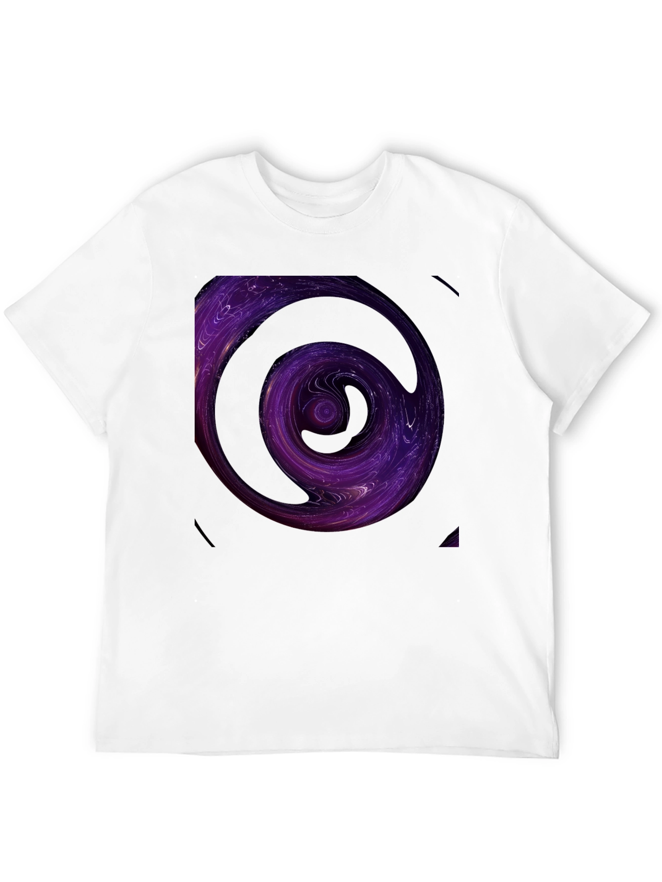 Abstract Purple Swirl Graphic Black T-Shirt