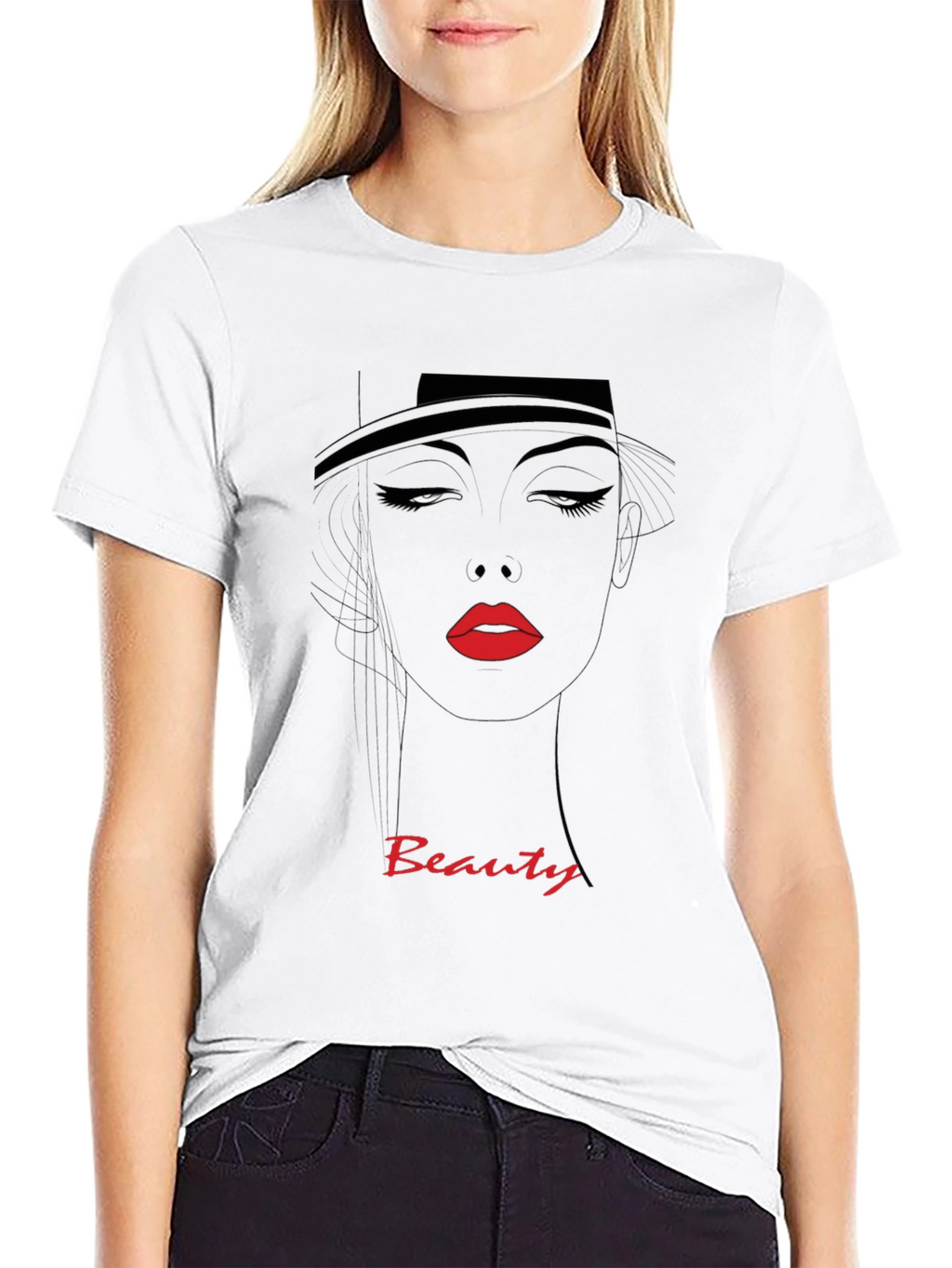 Beauty Graphic Tee - Stylish Black T-Shirt