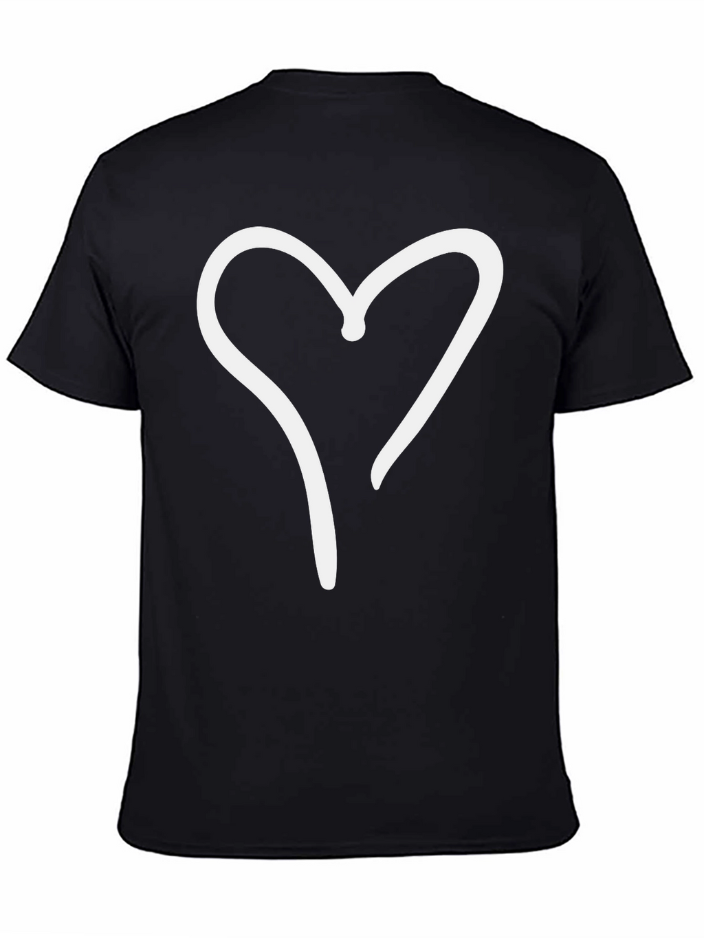 Heart Graphic Black Tee - Casual Style