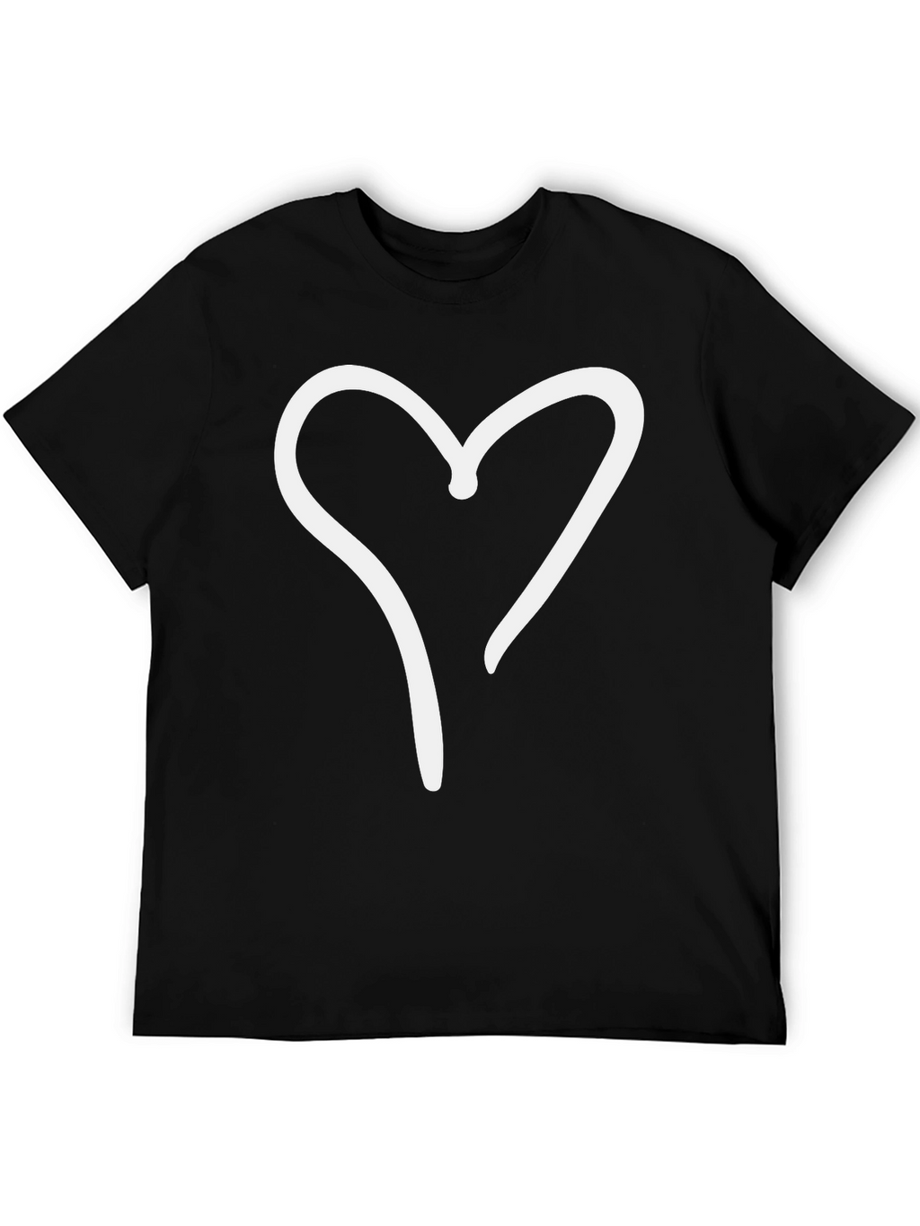 Heart Graphic Black Tee - Casual Style