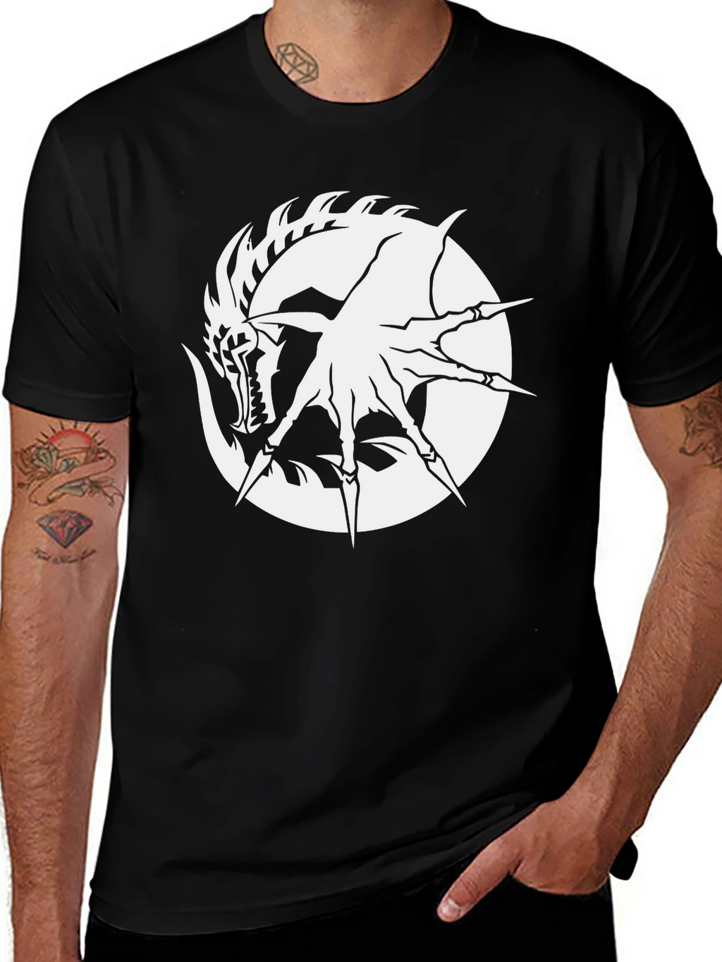 Dragon Claw Graphic Tee - Black Cotton Shirt