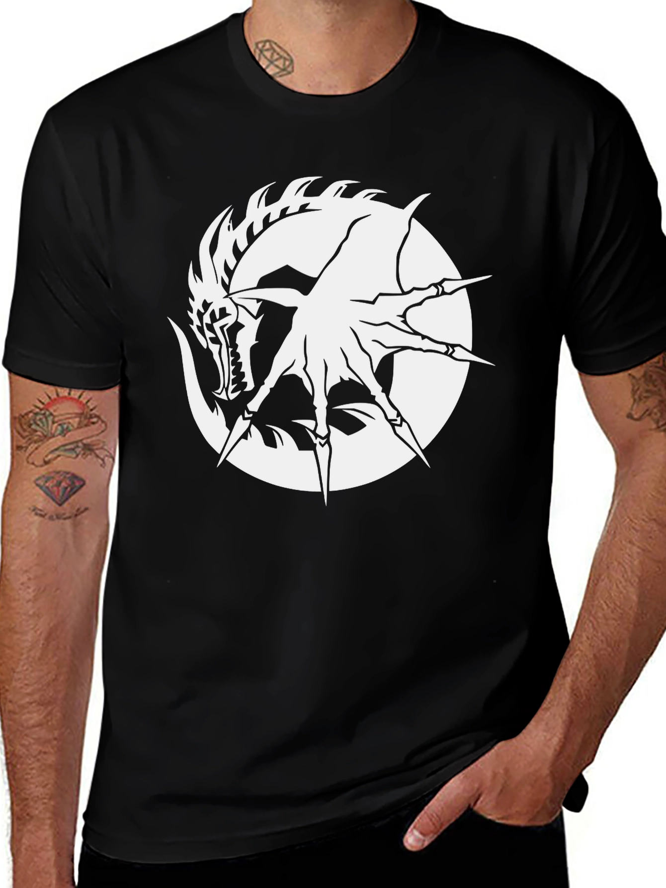 Dragon Claw Graphic Tee - Black Cotton Shirt
