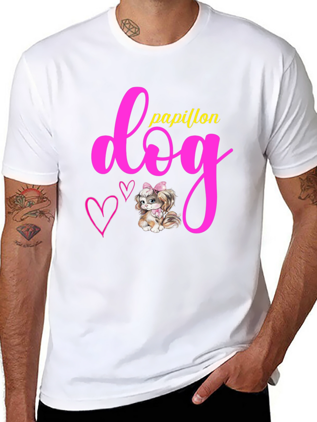 Papillon Dog Graphic T-Shirt - Cute Pet Lover Tee