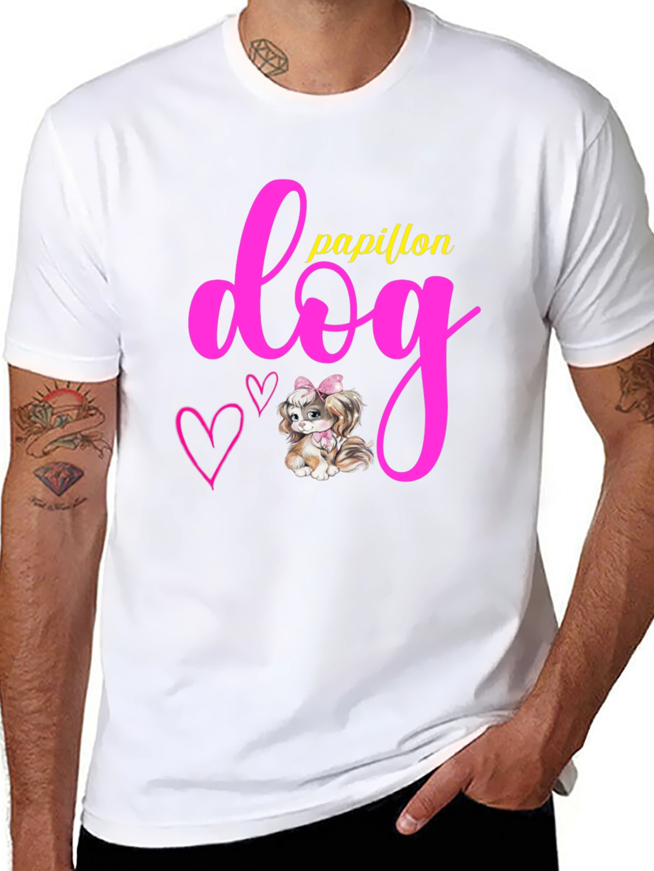 Papillon Dog Graphic T-Shirt - Cute Pet Lover Tee
