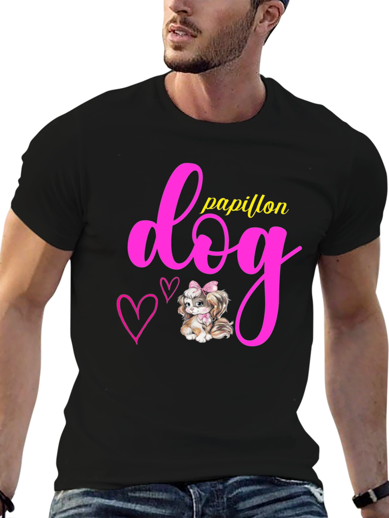 Papillon Dog Graphic T-Shirt - Cute Pet Lover Tee