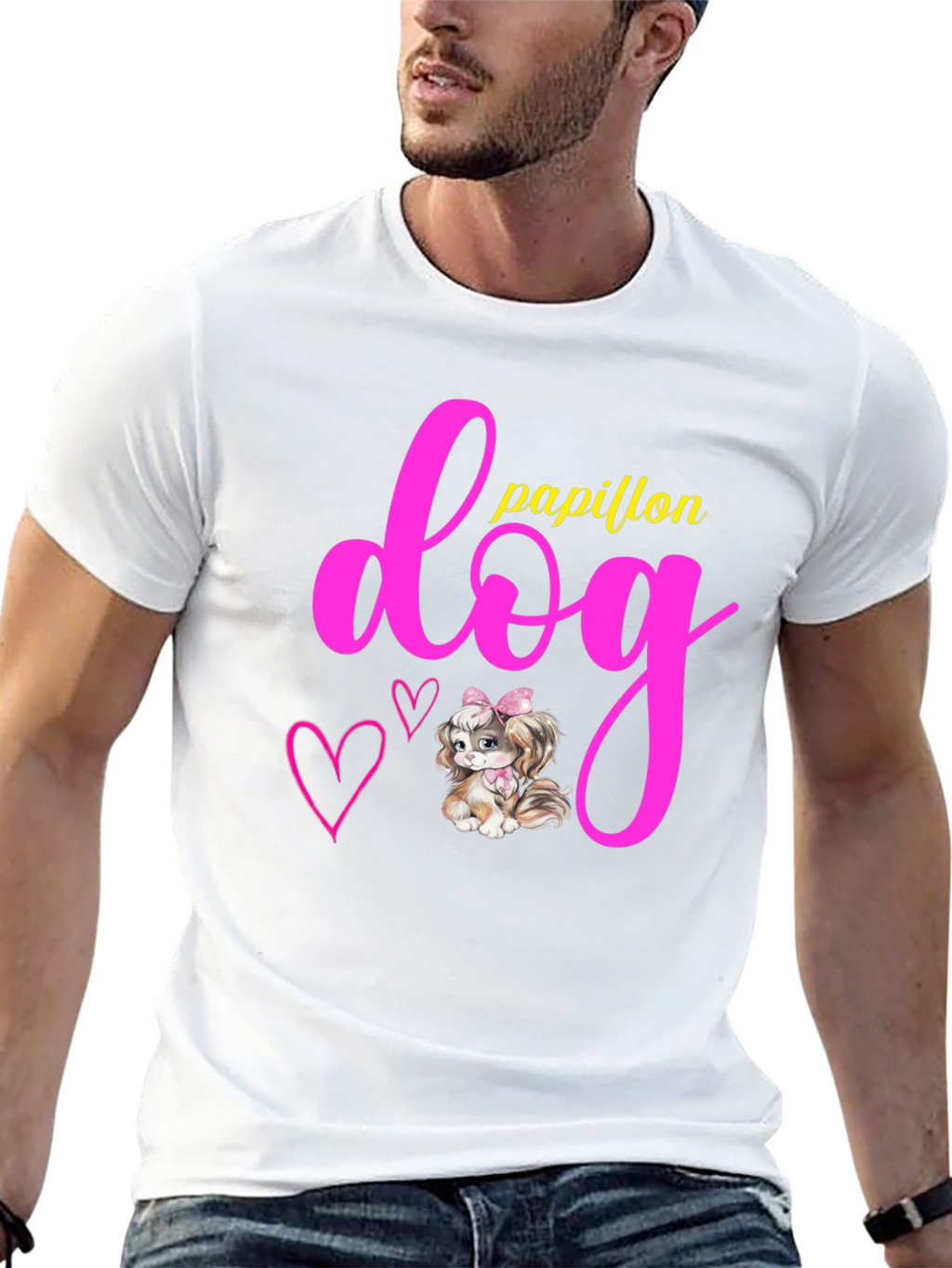 Papillon Dog Graphic T-Shirt - Cute Pet Lover Tee