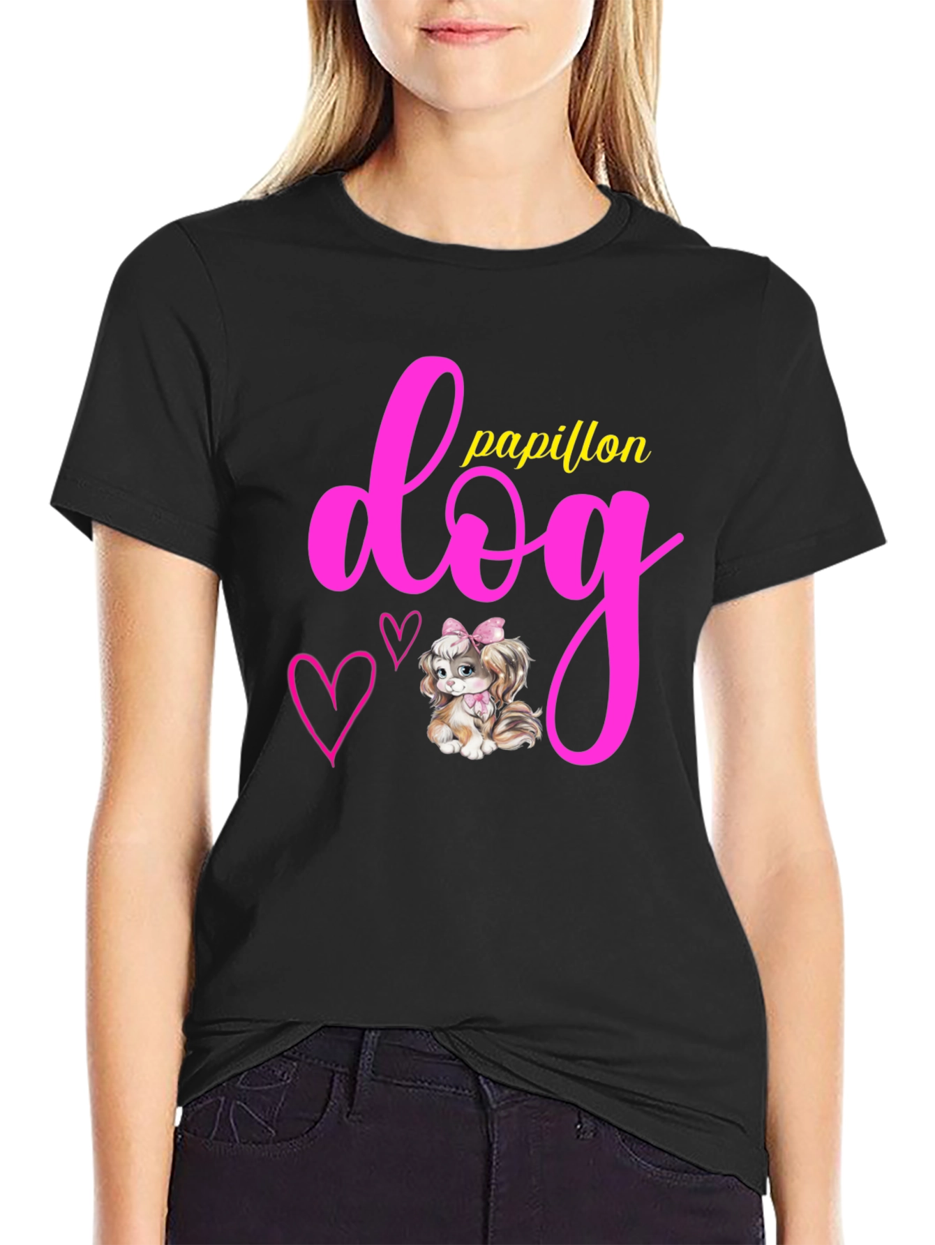 Papillon Dog Graphic T-Shirt - Cute Pet Lover Tee