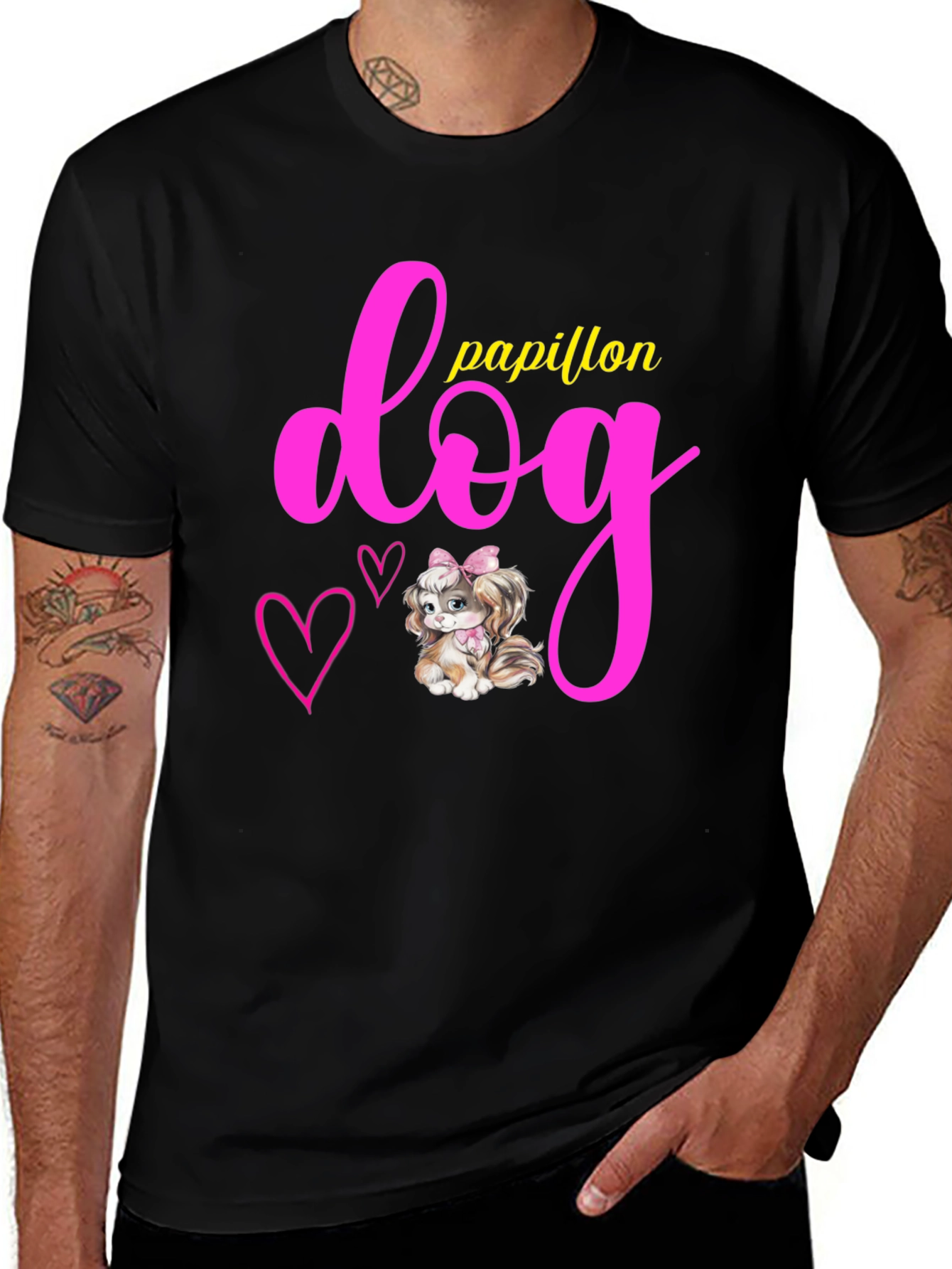 Papillon Dog Graphic T-Shirt - Cute Pet Lover Tee