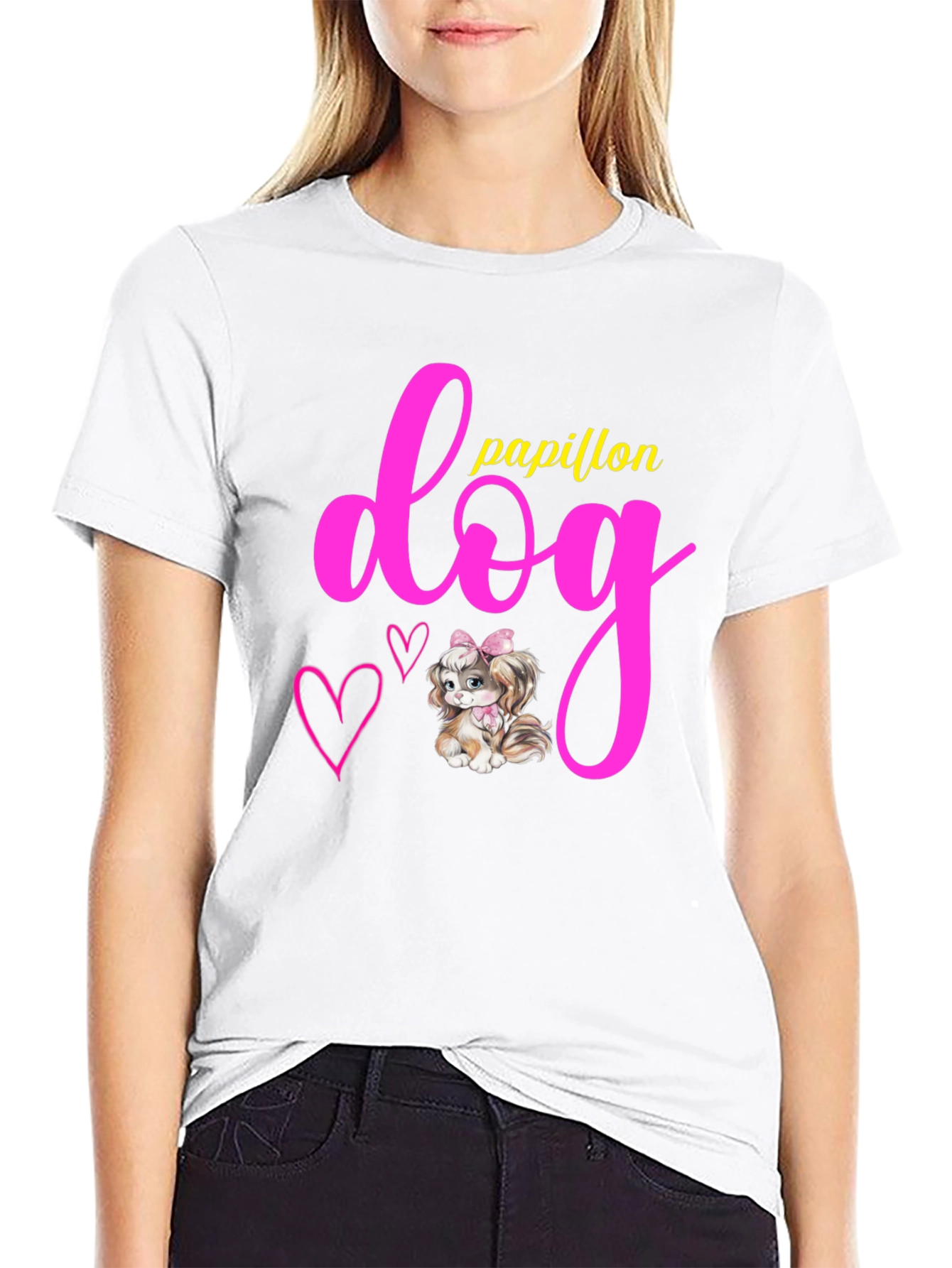 Papillon Dog Graphic T-Shirt - Cute Pet Lover Tee