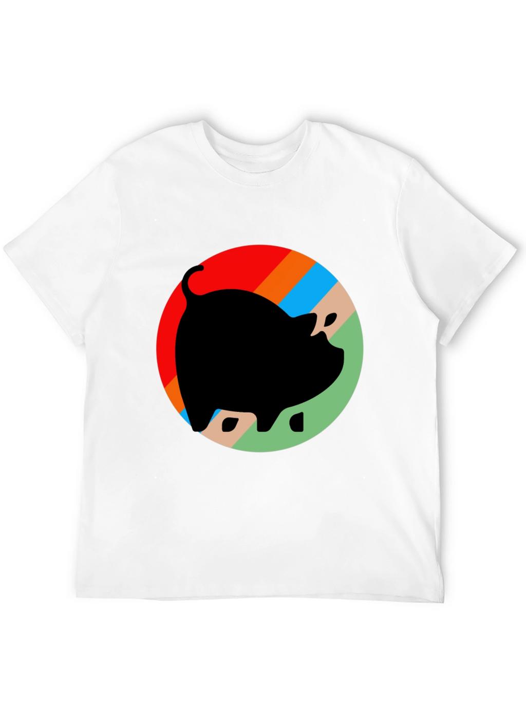 Retro Pig Graphic T-Shirt - Black Cotton Tee