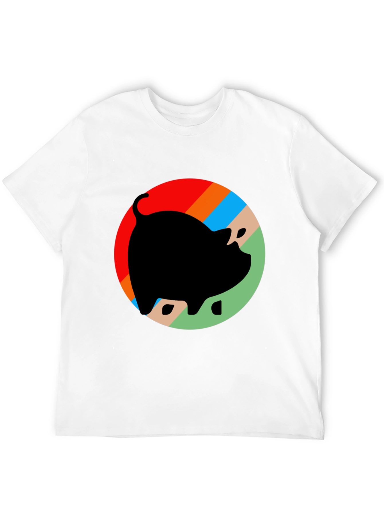 Retro Pig Graphic T-Shirt - Black Cotton Tee