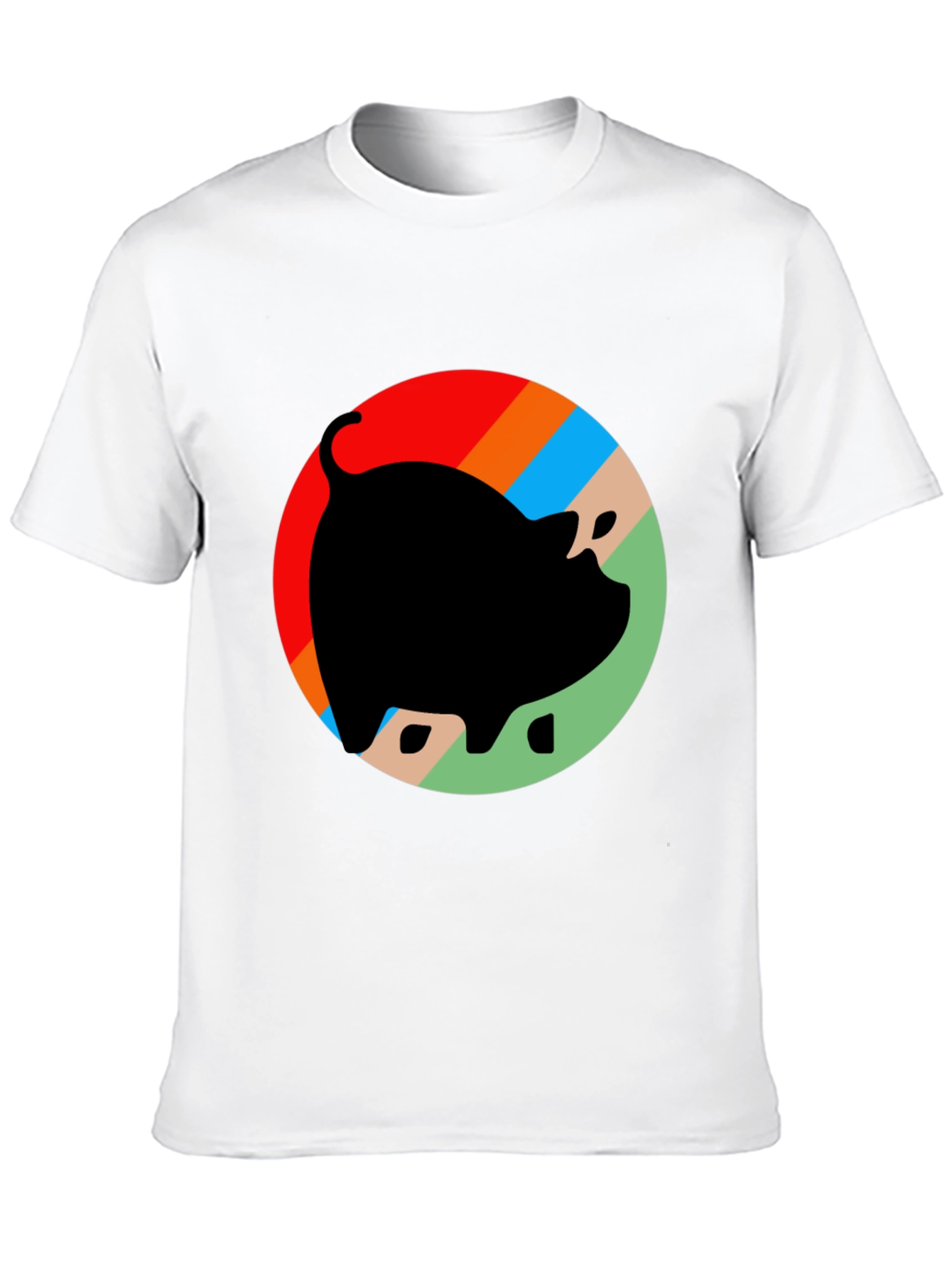 Retro Pig Graphic T-Shirt - Black Cotton Tee