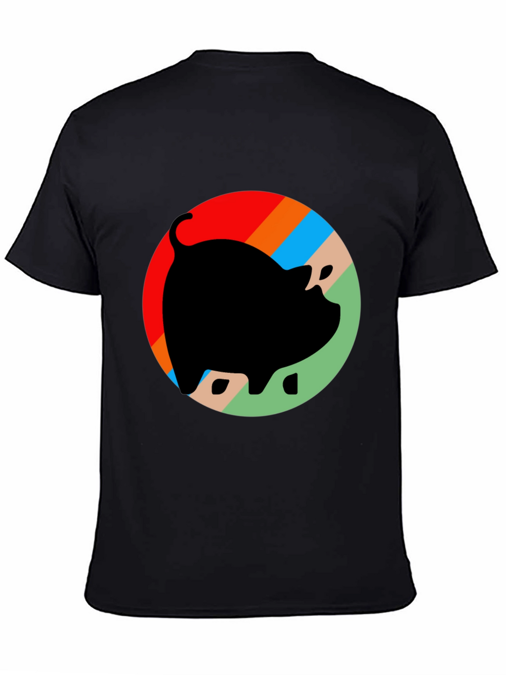 Retro Pig Graphic T-Shirt - Black Cotton Tee