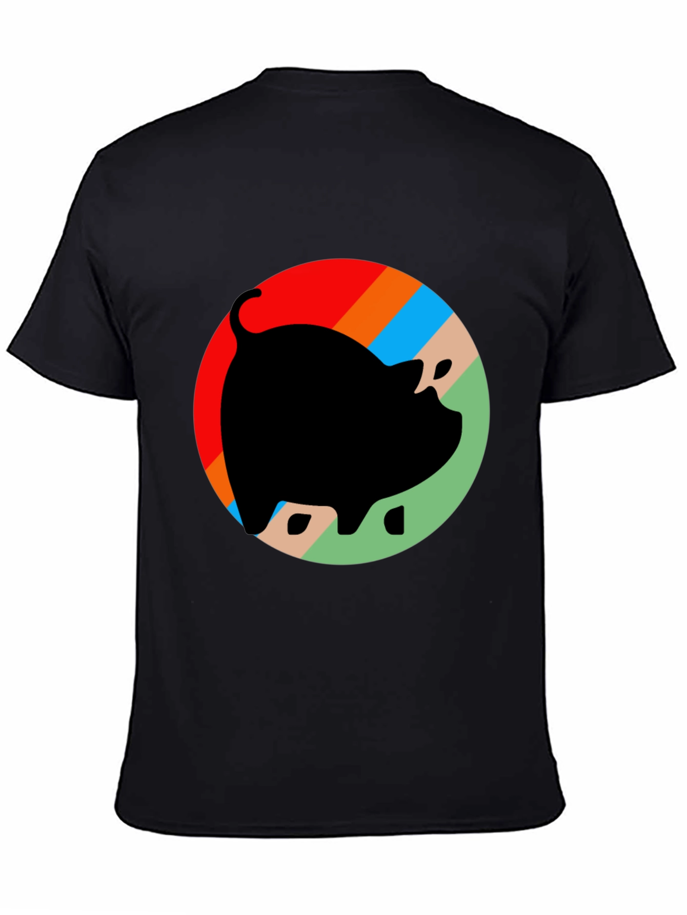 Retro Pig Graphic T-Shirt - Black Cotton Tee