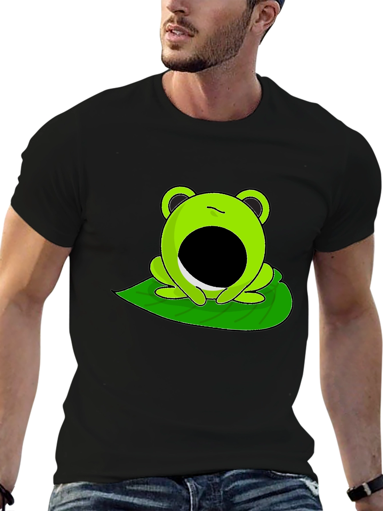 Froggy Face T-Shirt - Black
