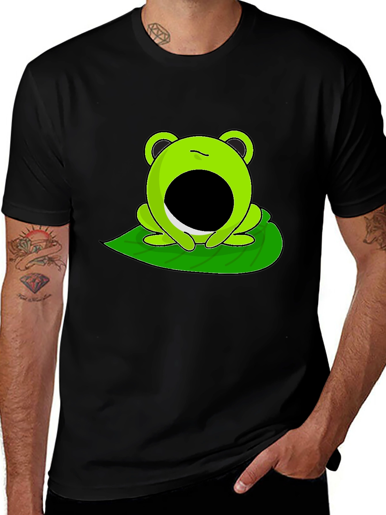 Froggy Face T-Shirt - Black