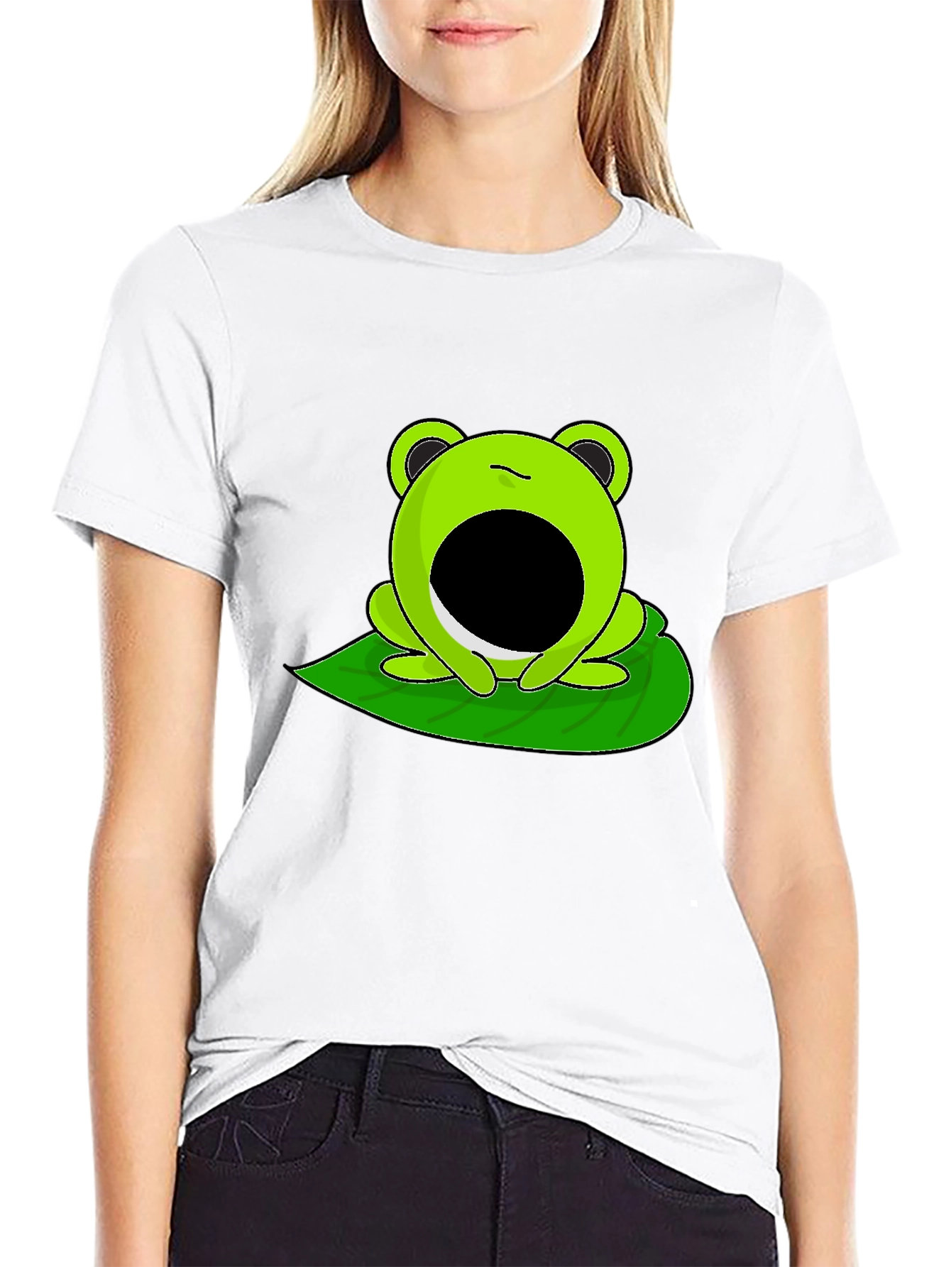 Froggy Face T-Shirt - Black