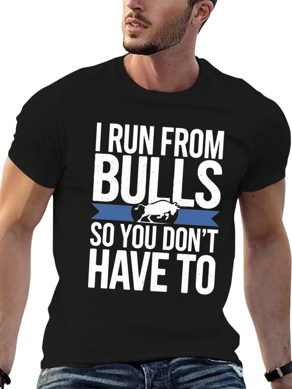 I Run From Bulls T-Shirt Funny Graphic Tee
