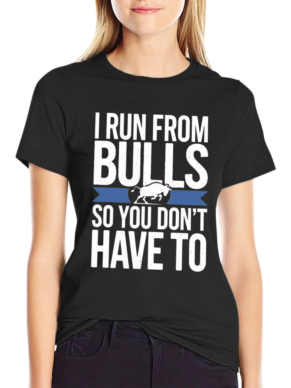I Run From Bulls T-Shirt Funny Graphic Tee