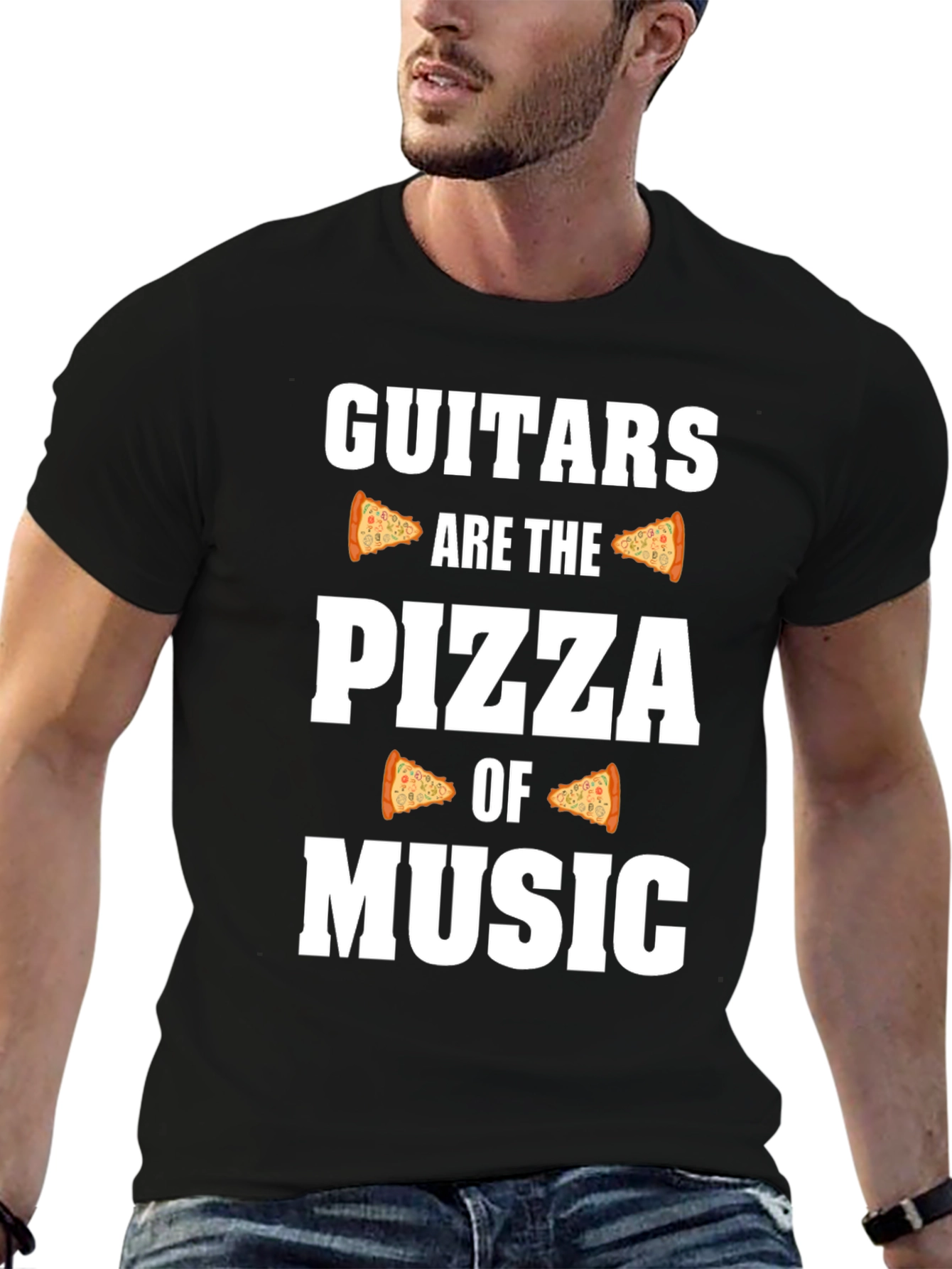 Guitars are the Pizza of Music Graphic T-Shirt