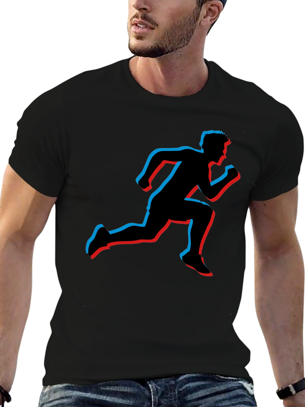 Runner Silhouette Graphic Tee - Black