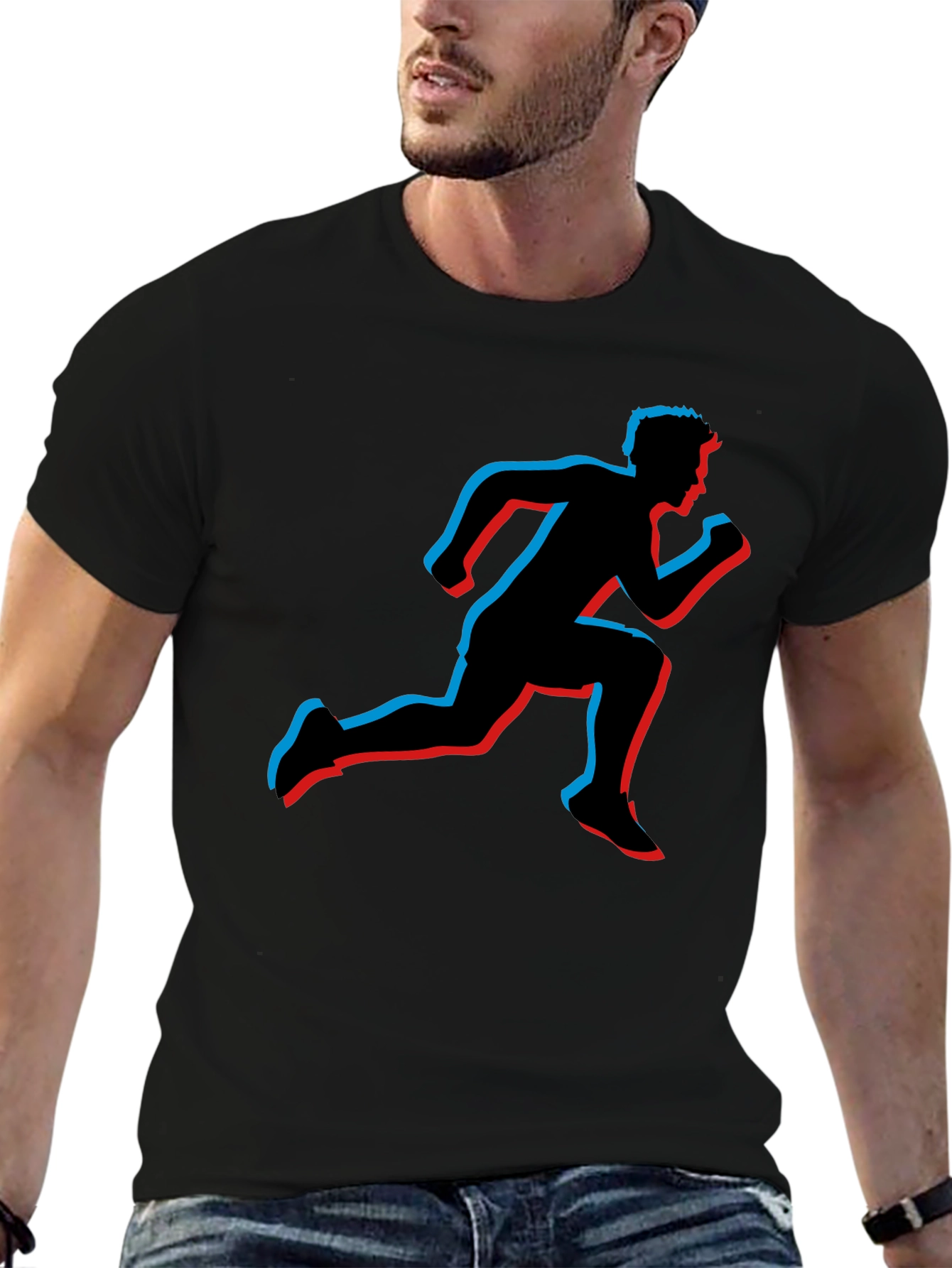 Runner Silhouette Graphic Tee - Black