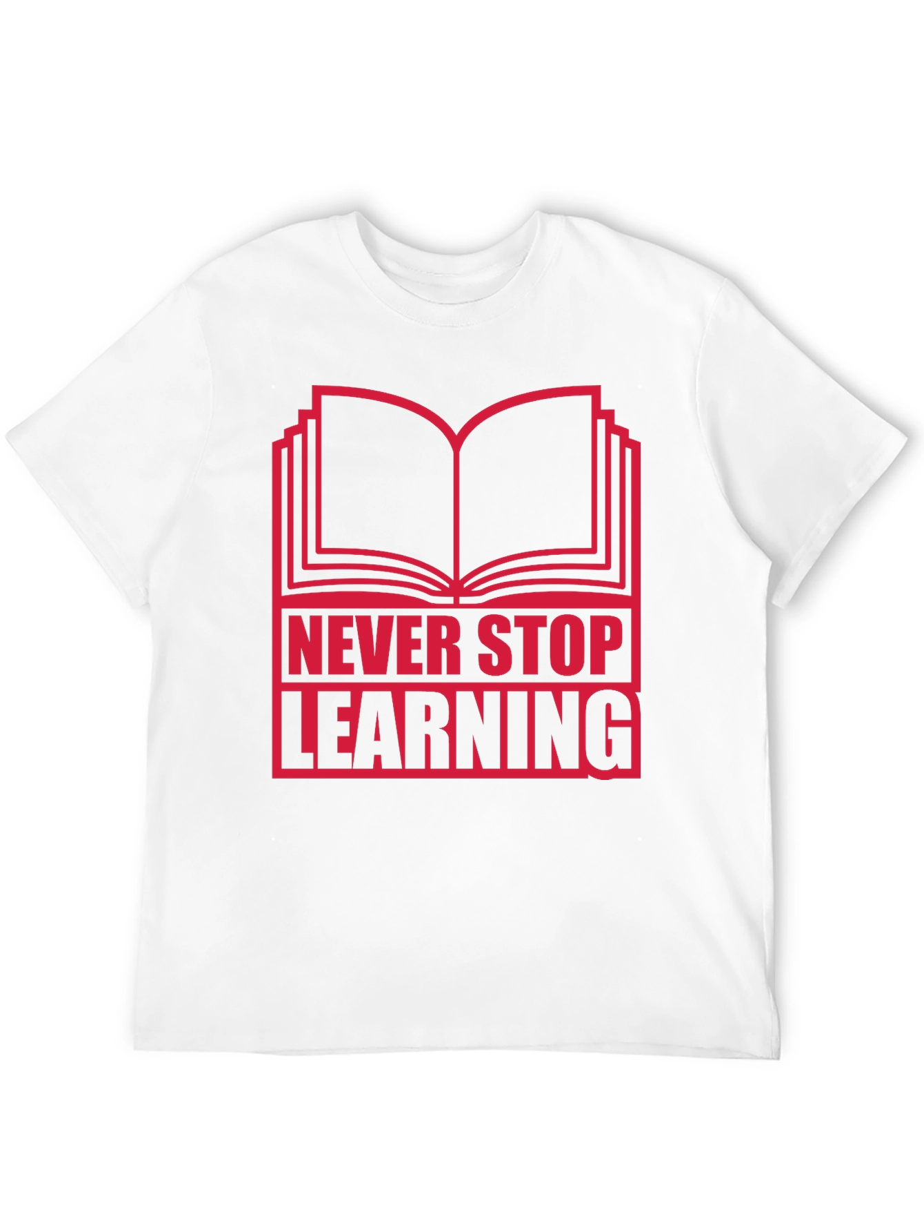 Never Stop Learning Graphic T-Shirt - Black
