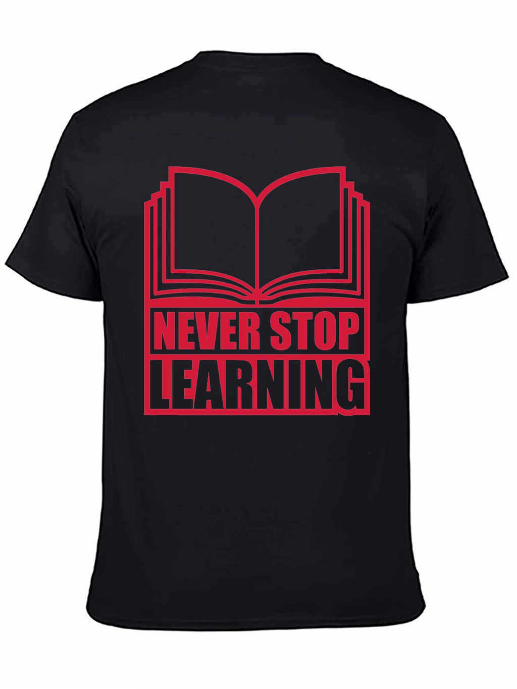 Never Stop Learning Graphic T-Shirt - Black