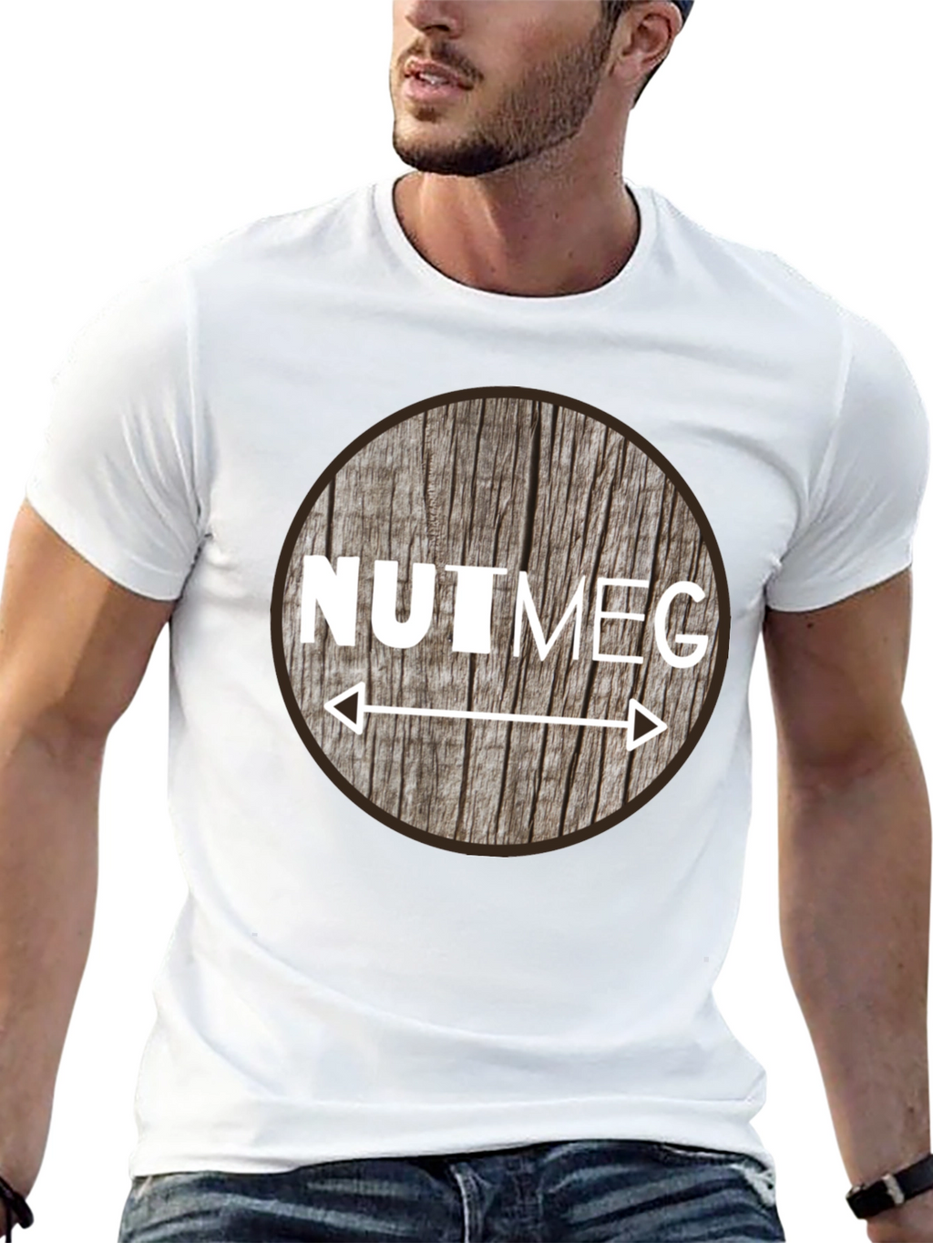 Nutmeg Graphic Tee - Unique Woodgrain Design